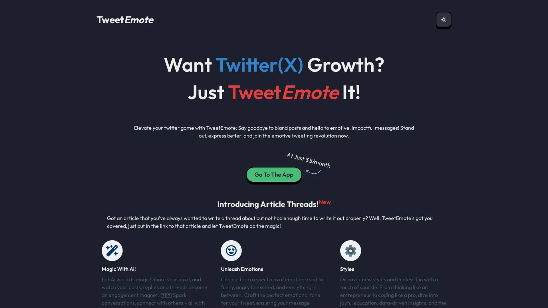 tweetemote homepage