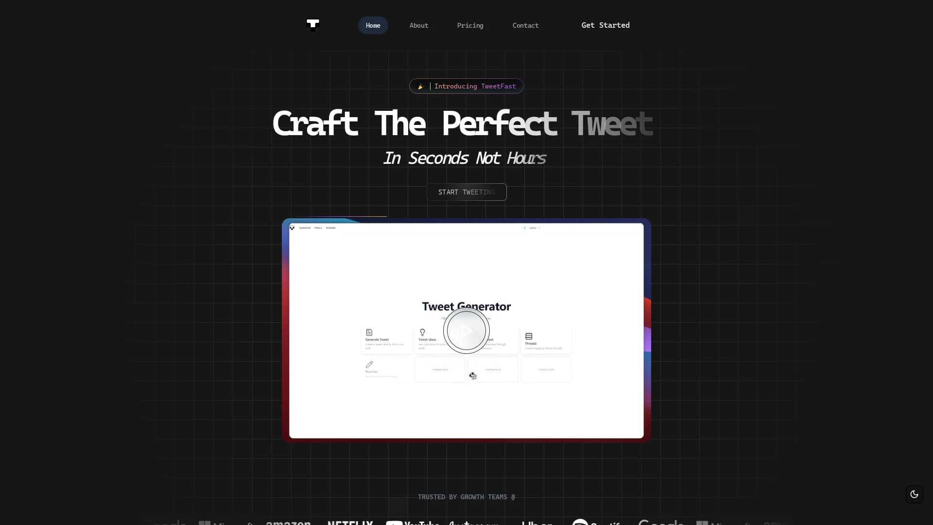 tweetfast homepage