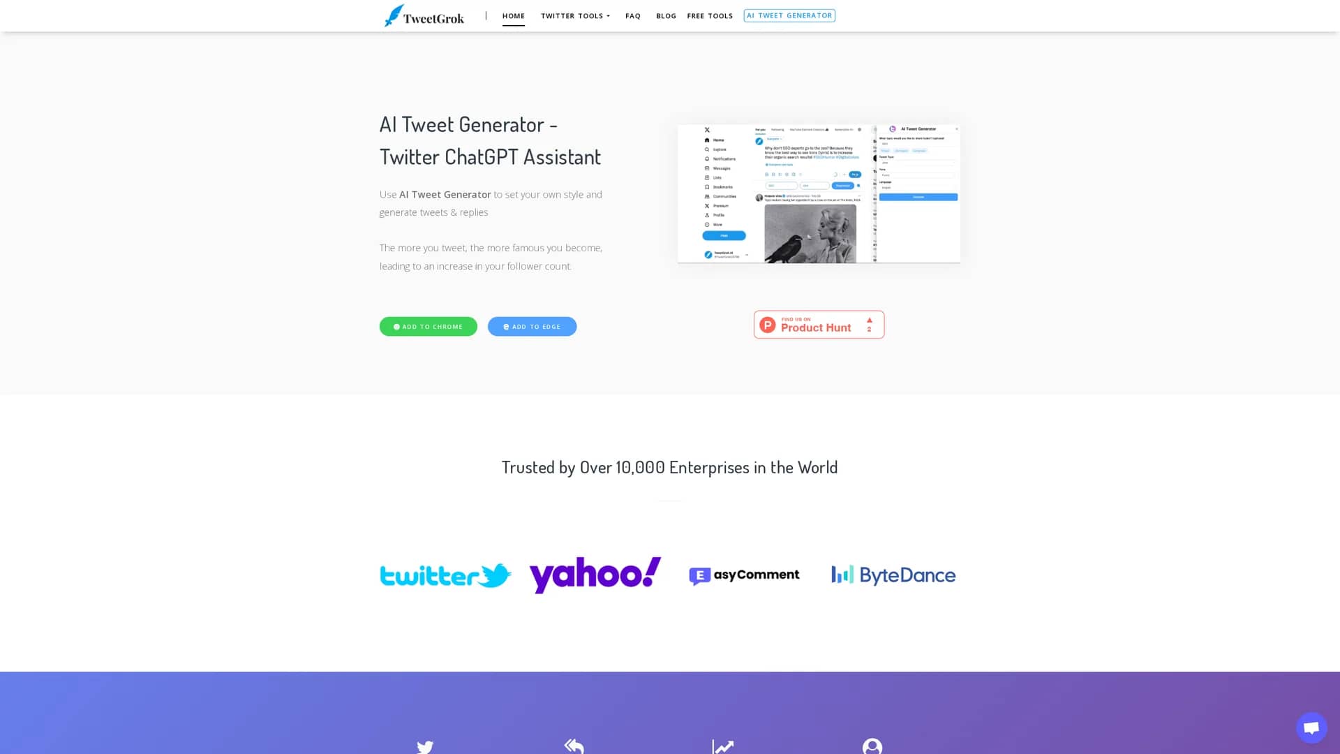 tweetgrok-ai homepage