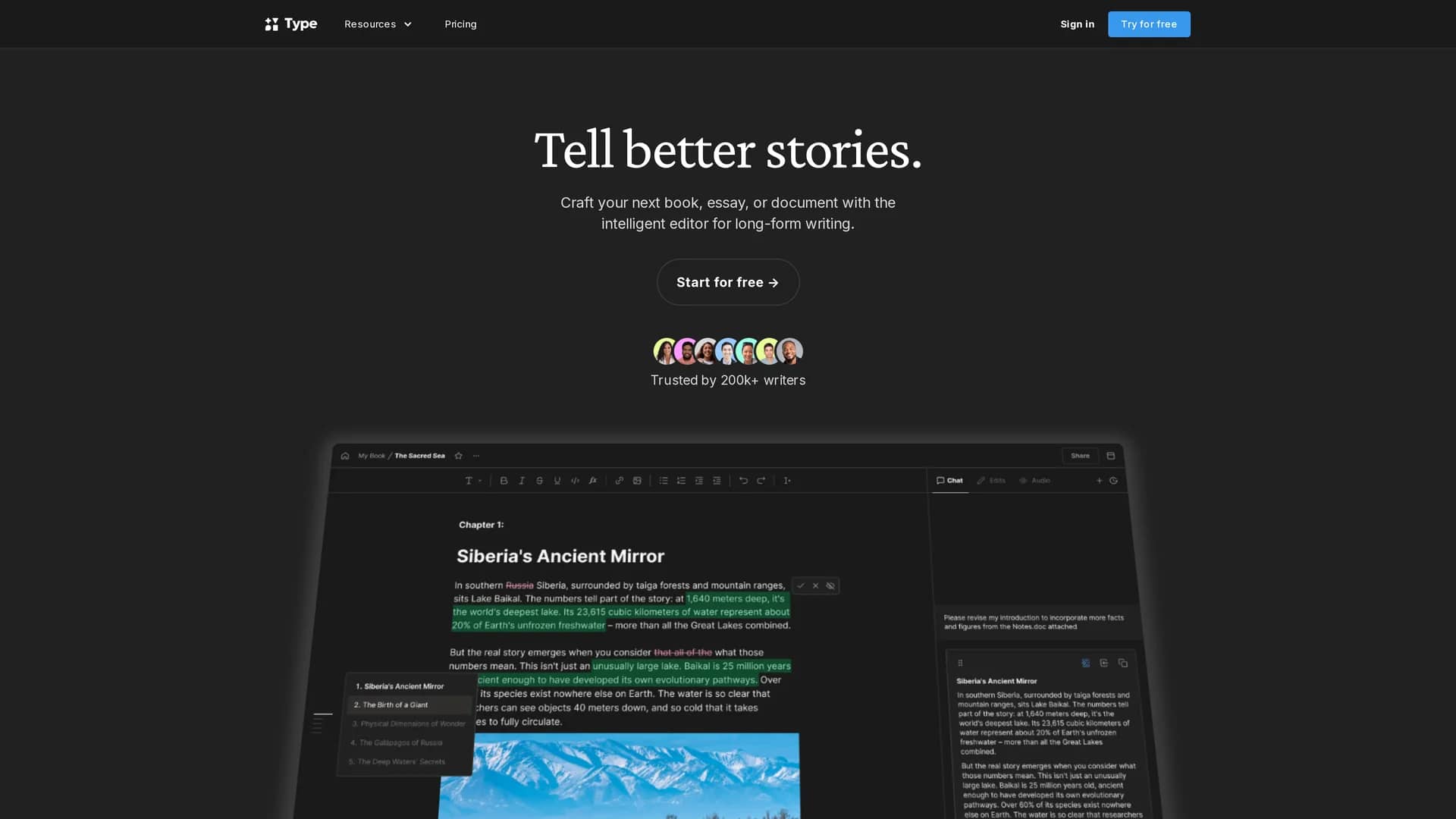 type-ai homepage
