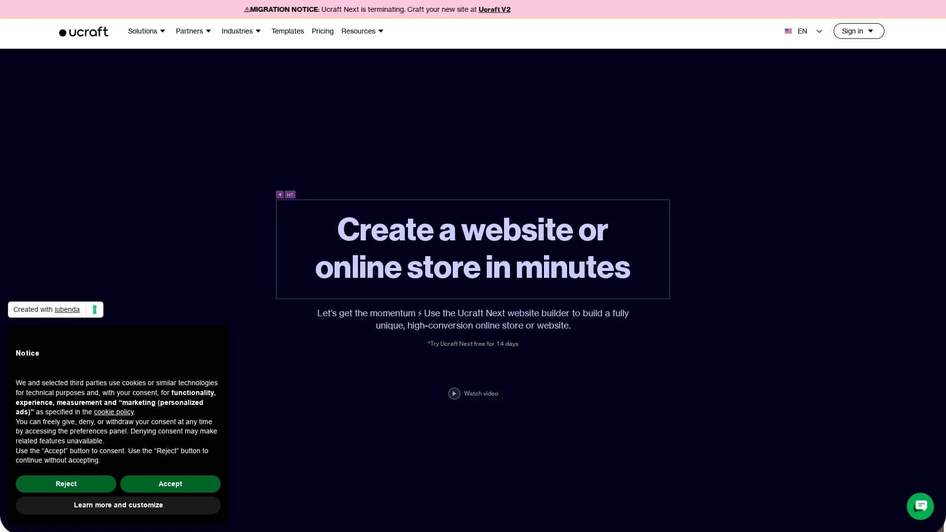 ucraft-next homepage