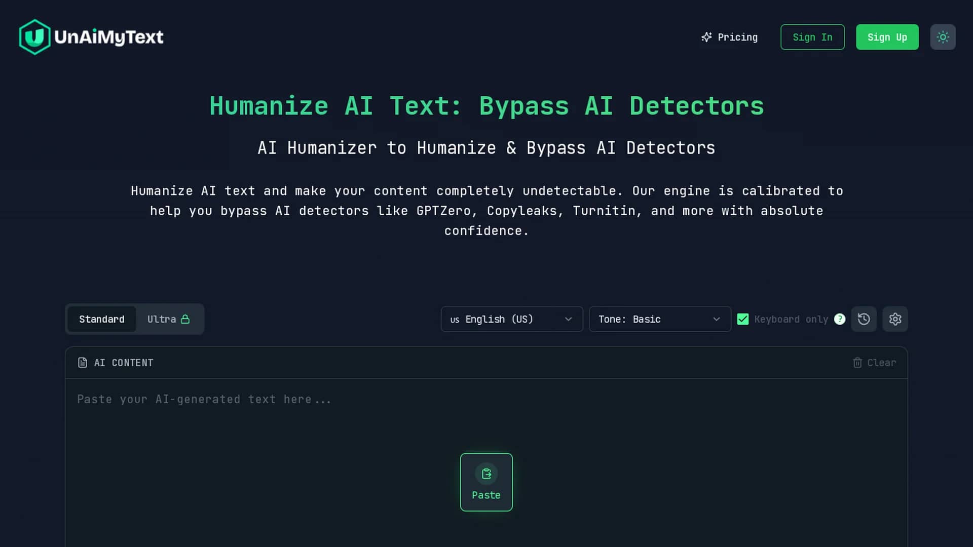 unaimytext homepage