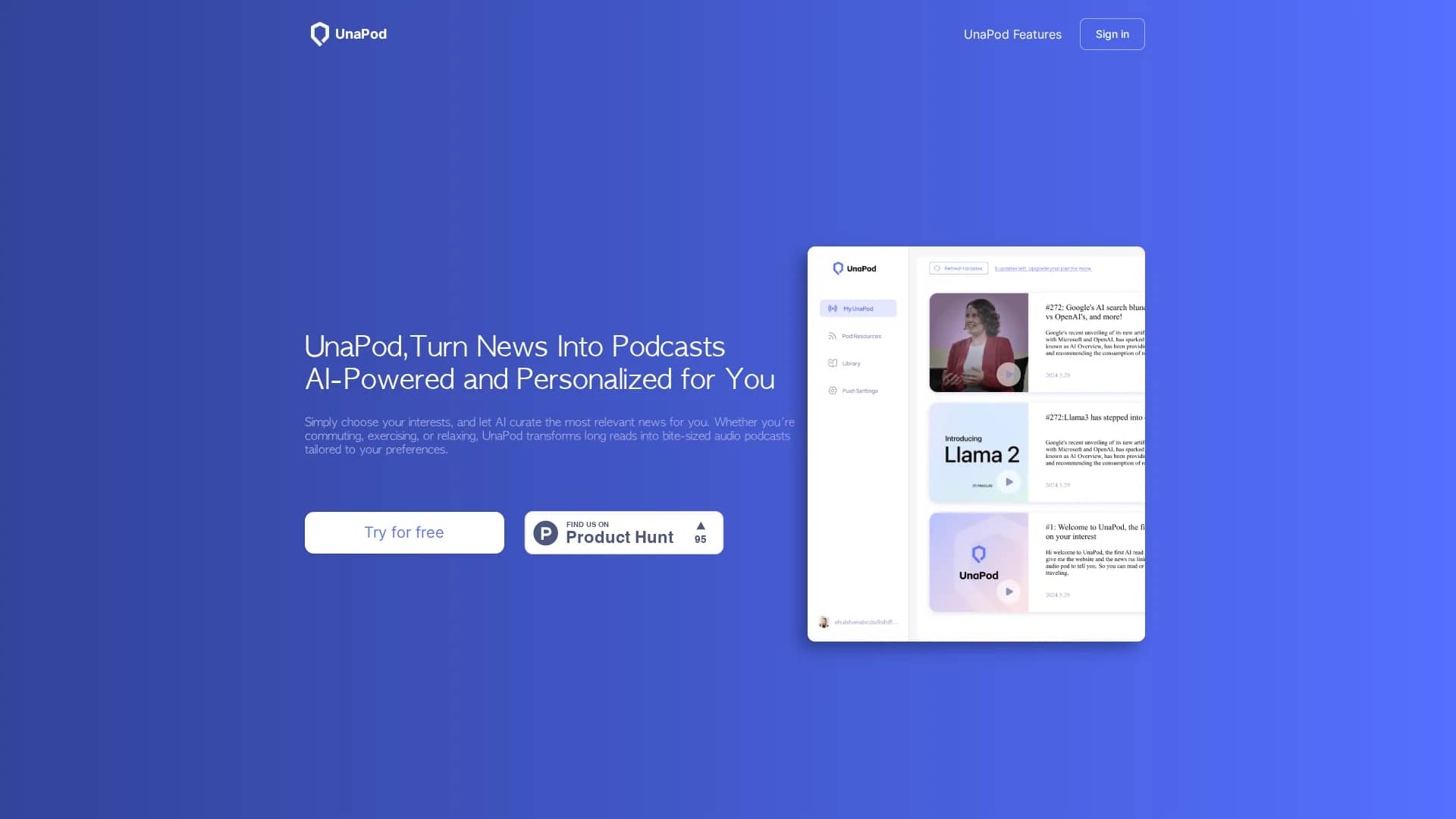 unapod homepage