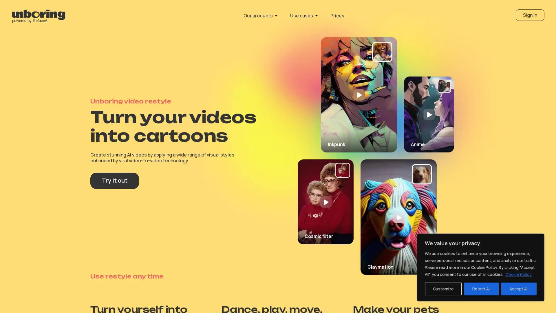 unboring-ai homepage