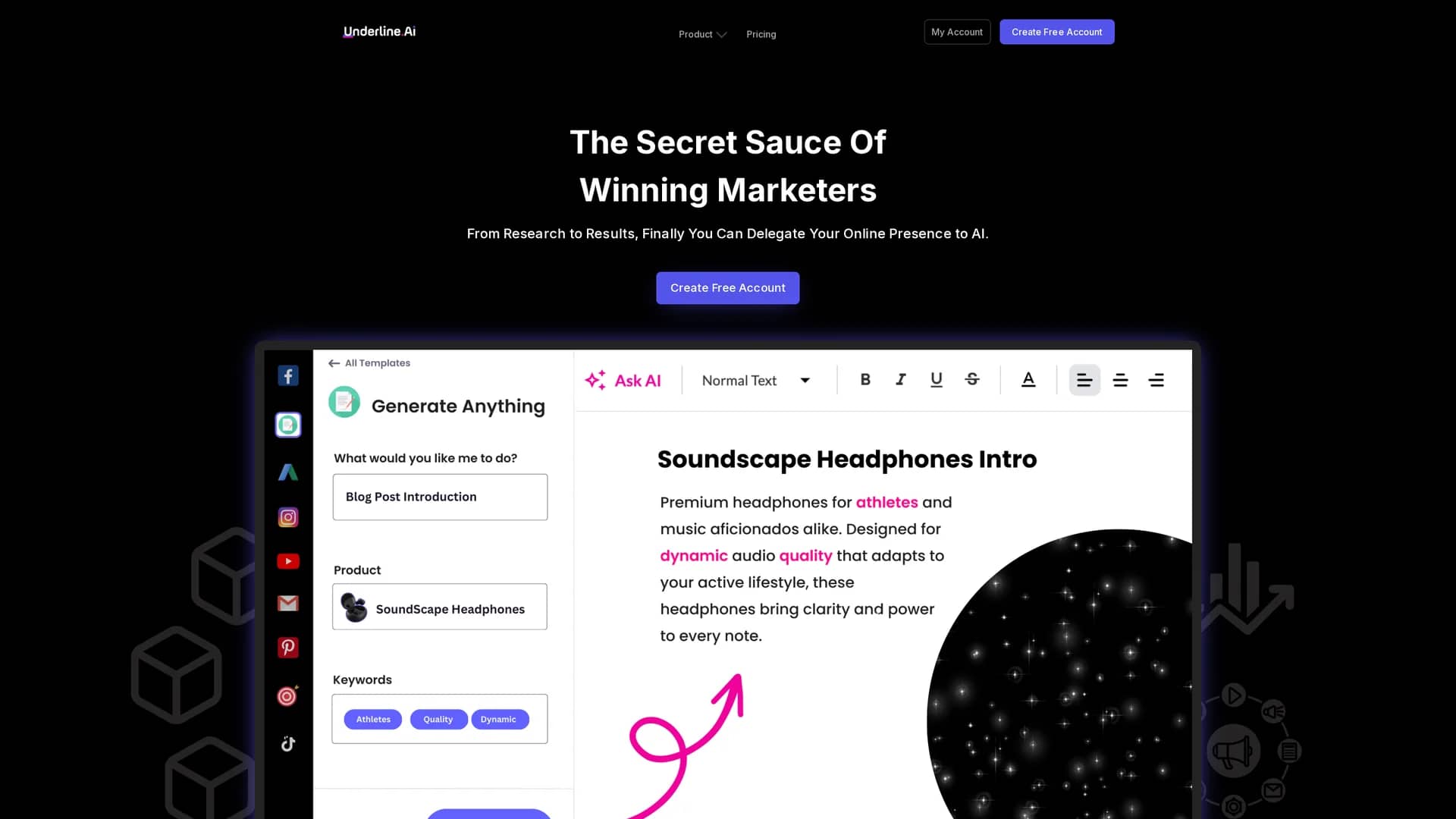 underline-ai homepage