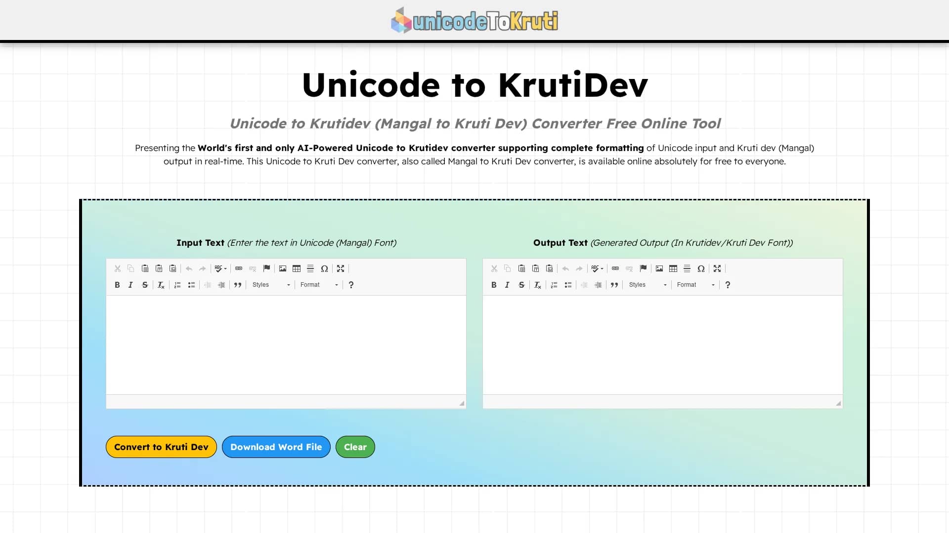 unicode-to-krutidev homepage