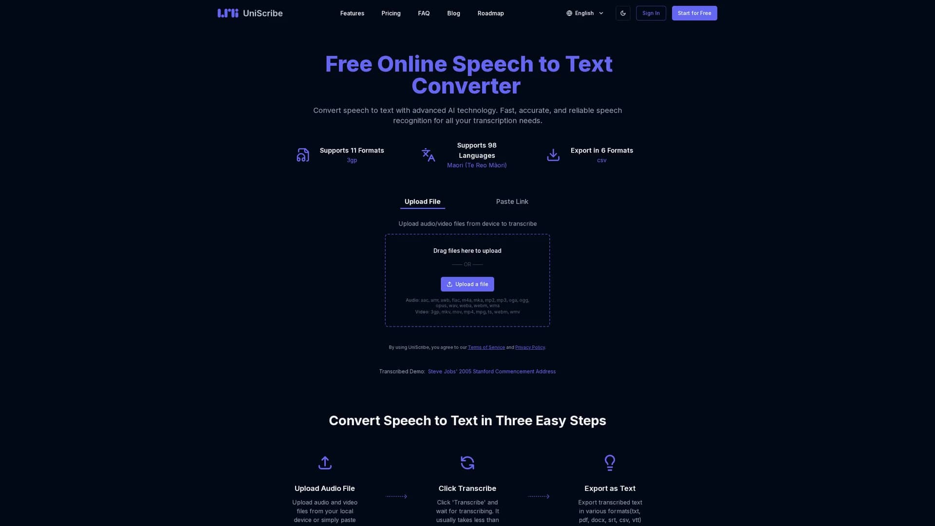 uniscribe-co homepage