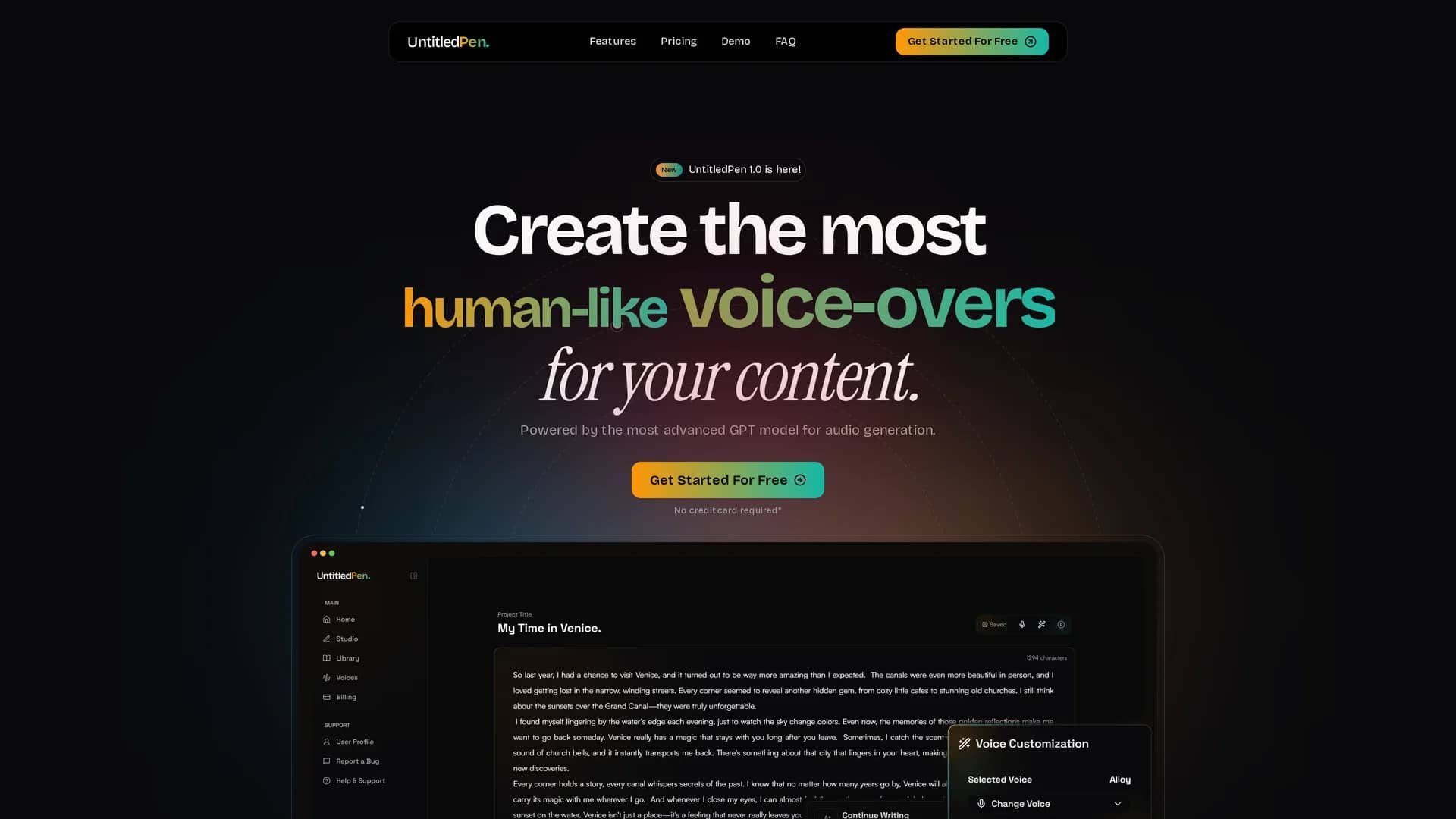 untitledpen homepage