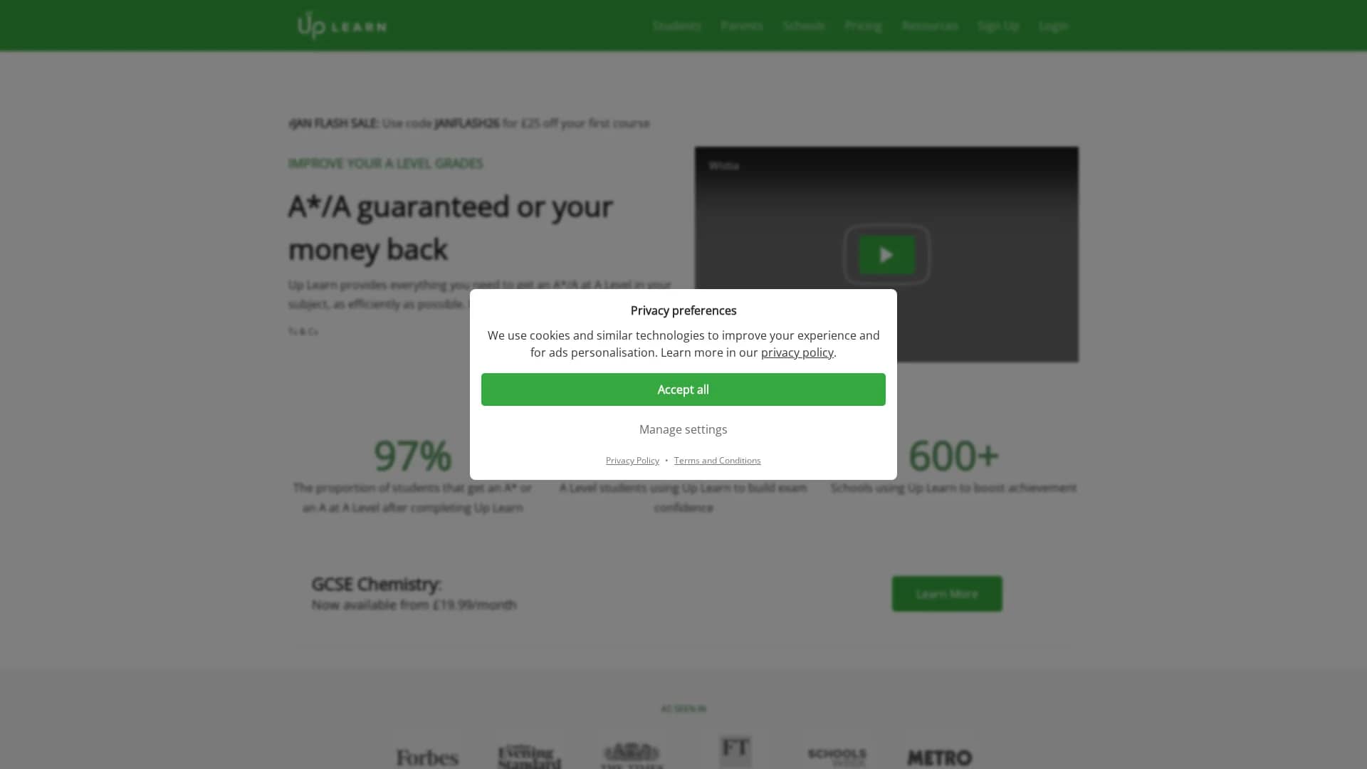 up-learn homepage