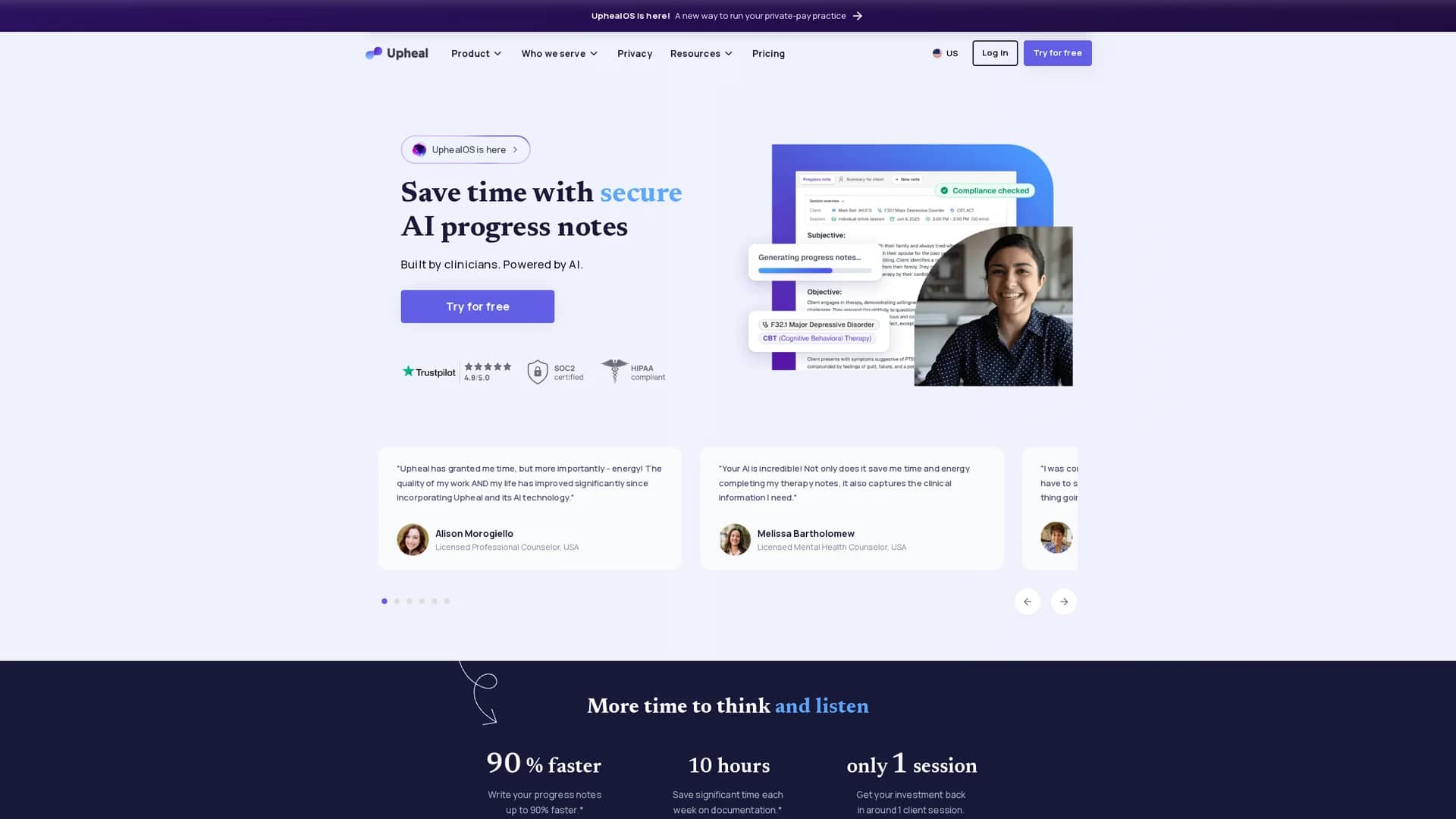 upheal homepage