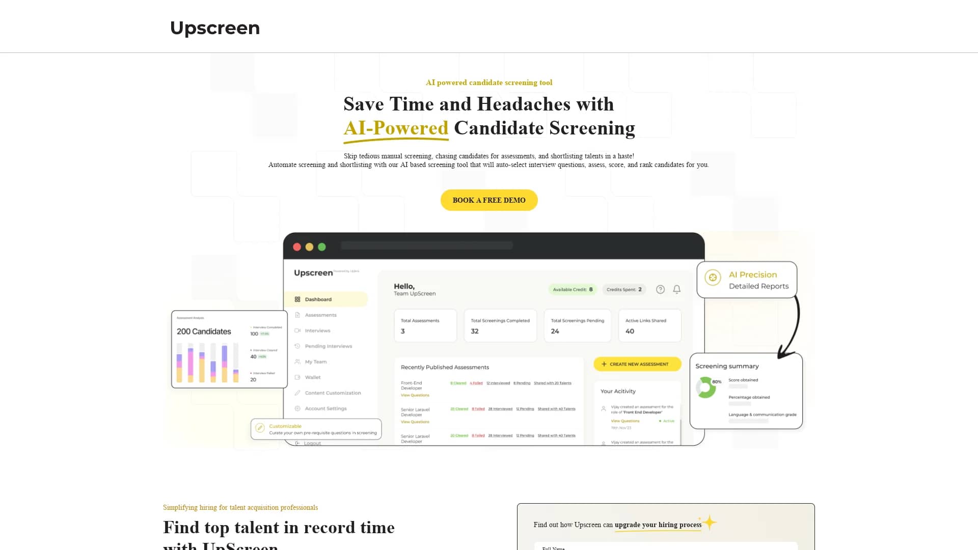 upscreen-ai homepage