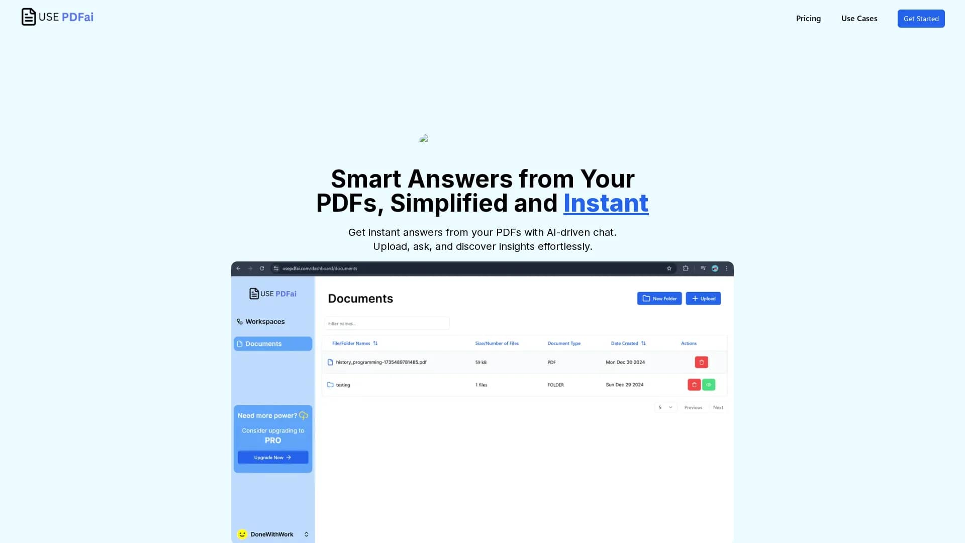 use-pdf-ai homepage