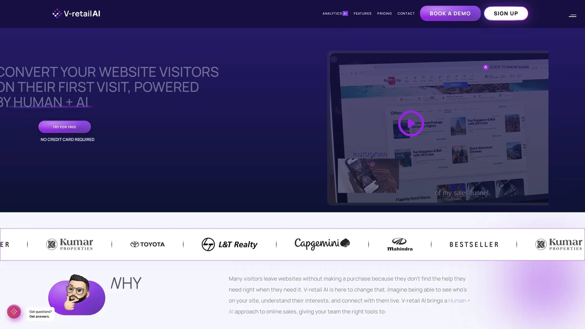 v-retail homepage