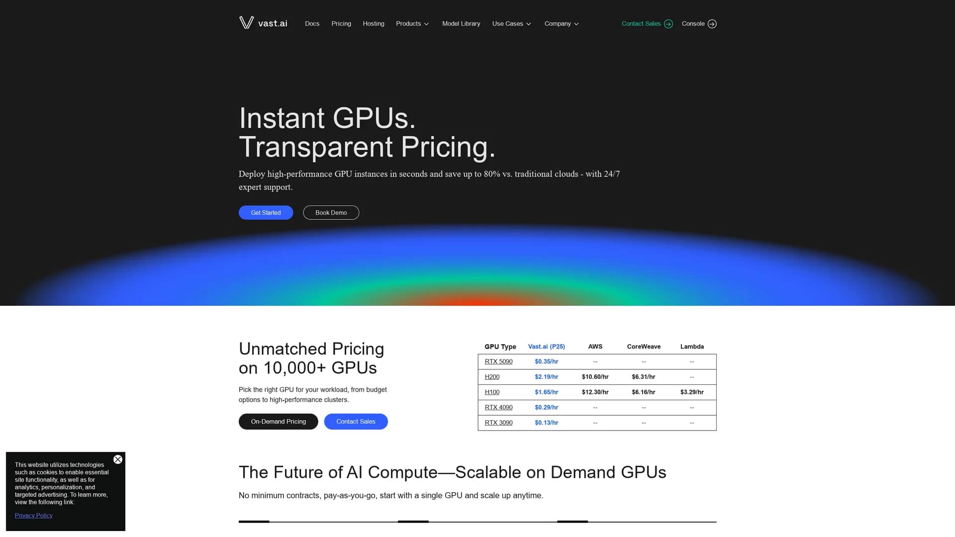 vast-ai homepage