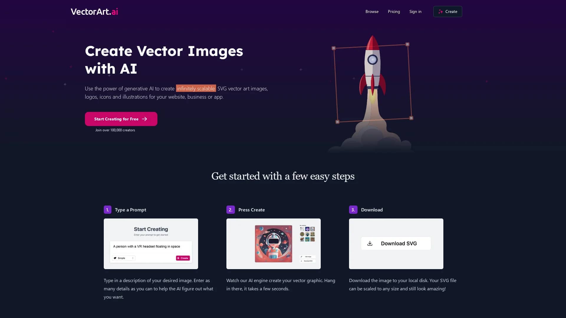 vectorart-ai homepage