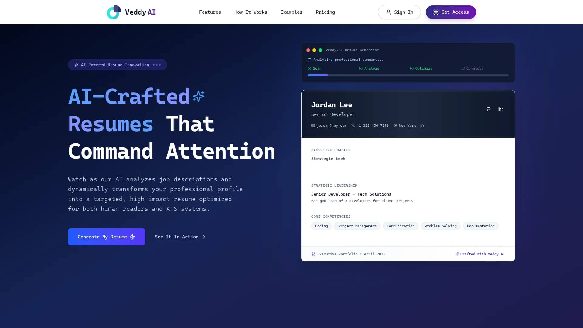 veddy-ai homepage