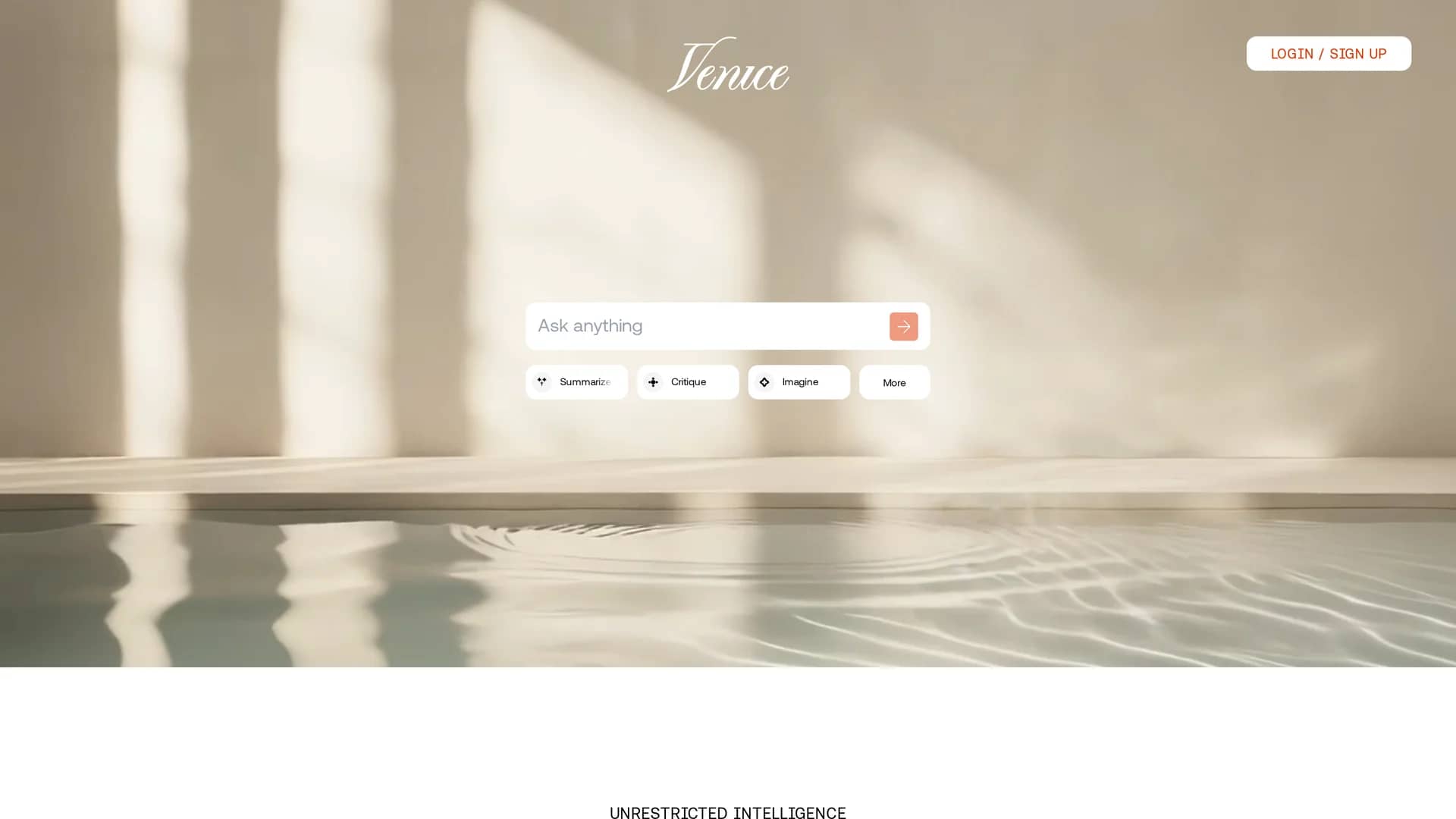 venice-ai homepage