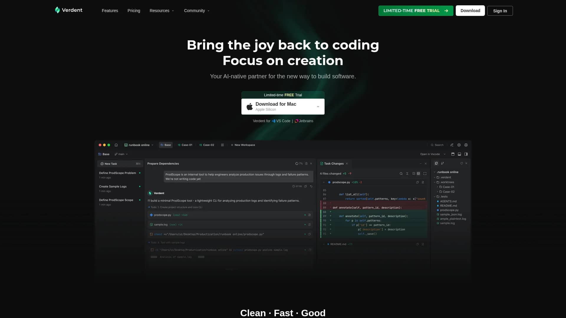 verdent-deck homepage