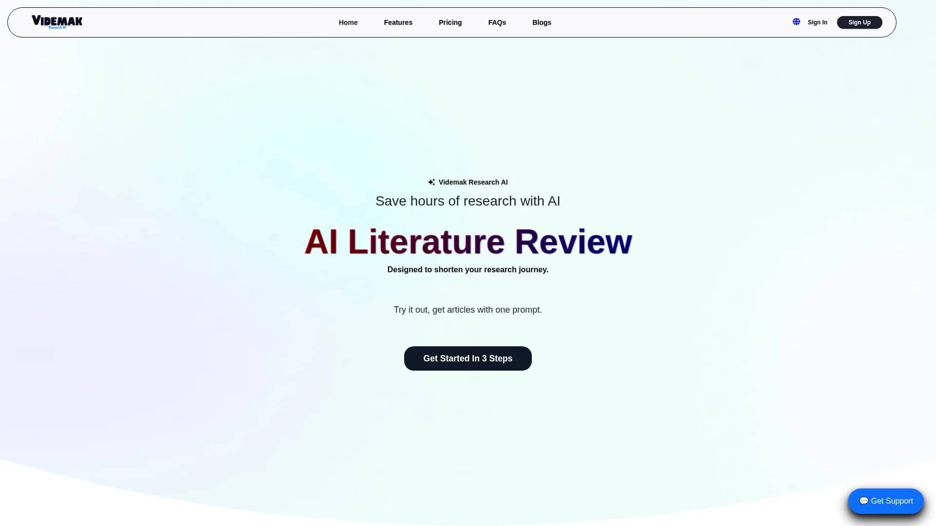 videmak-research-ai homepage