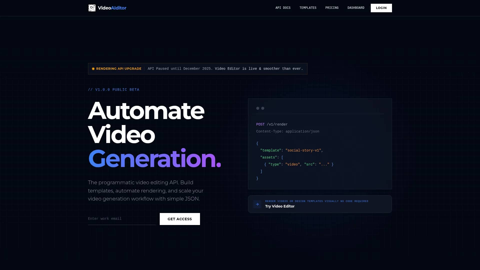 video-aiditor homepage