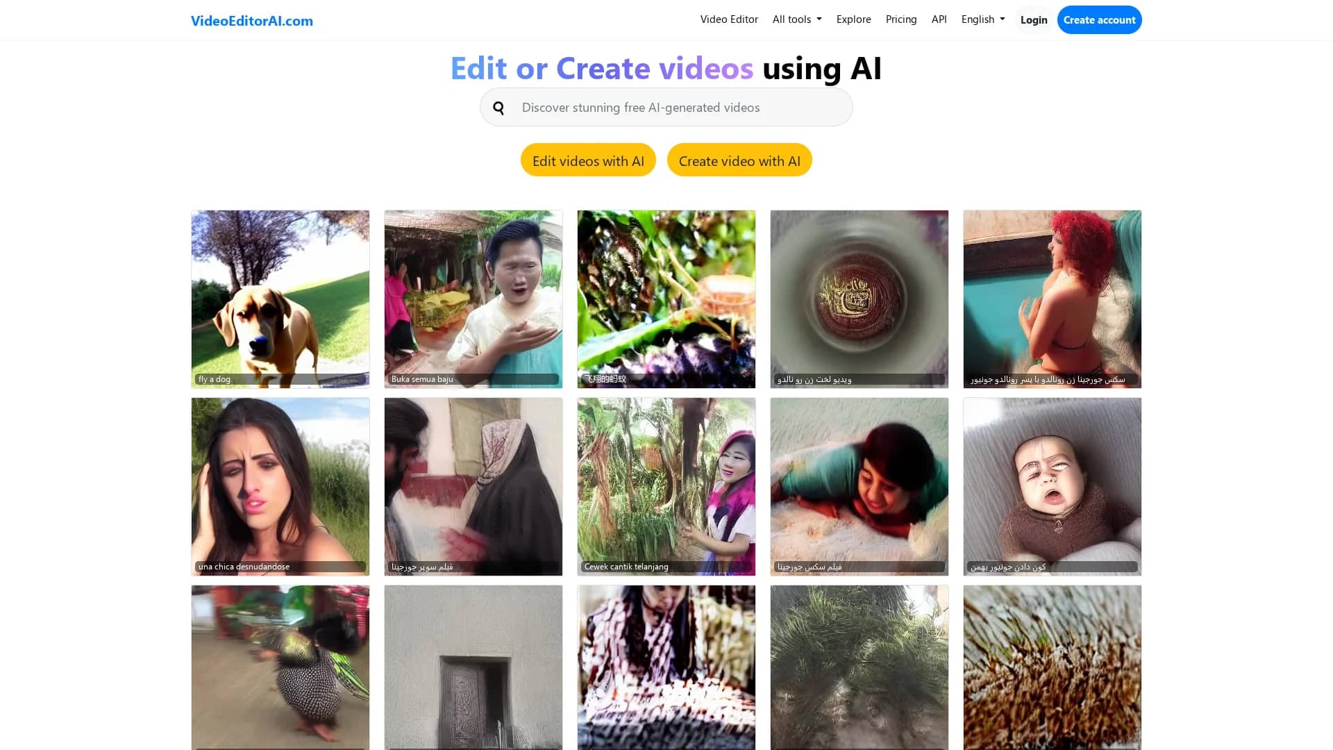 video-editor-ai homepage