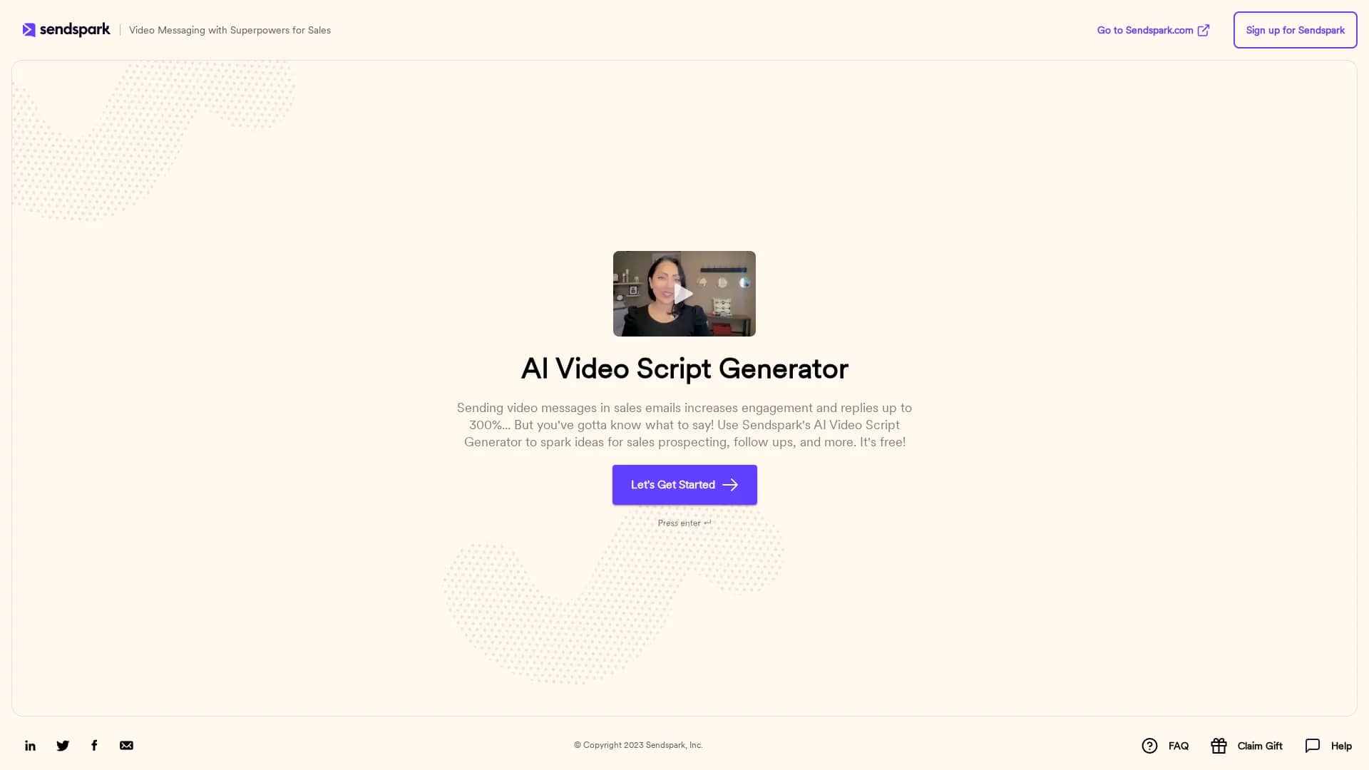 video-script-generator homepage