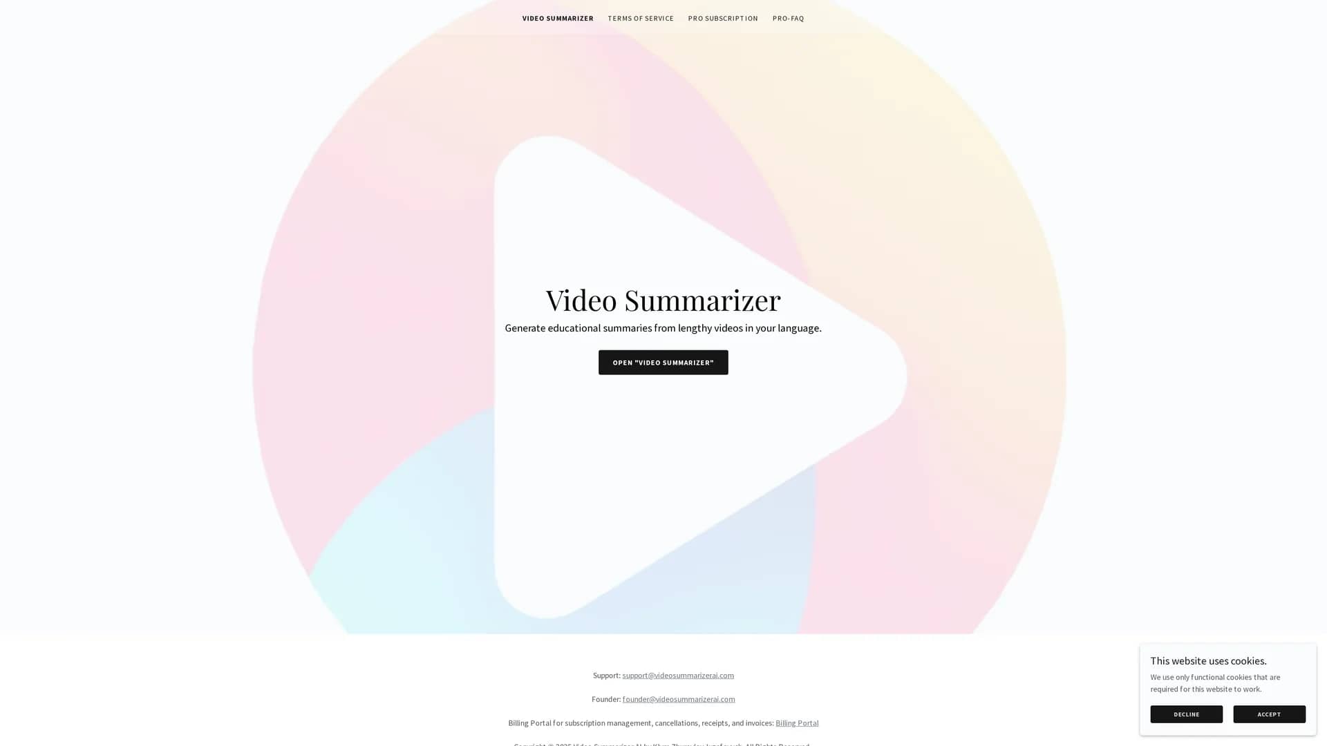 video-summarizer-ai homepage