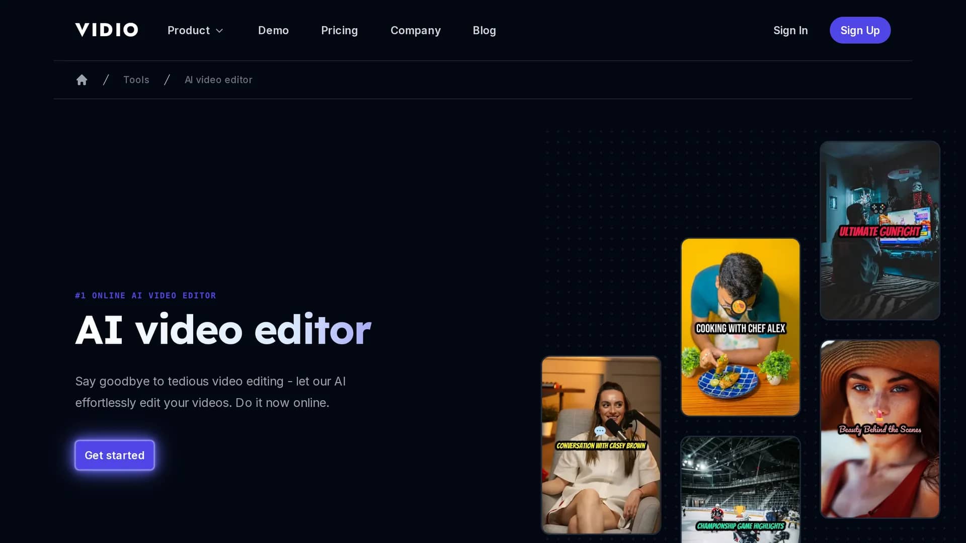 vidio homepage