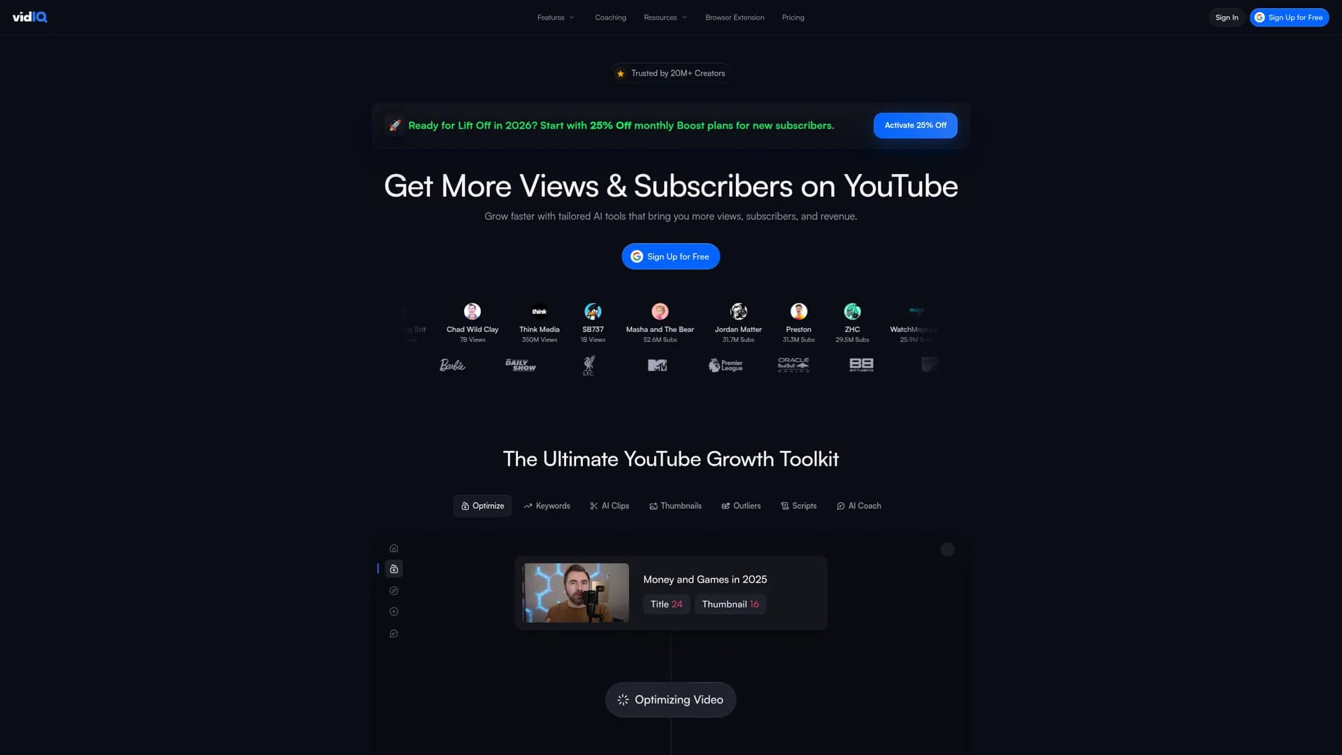 vidiq homepage