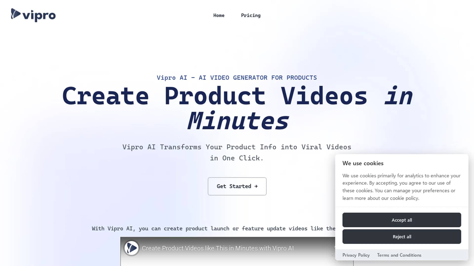 vipro-ai homepage