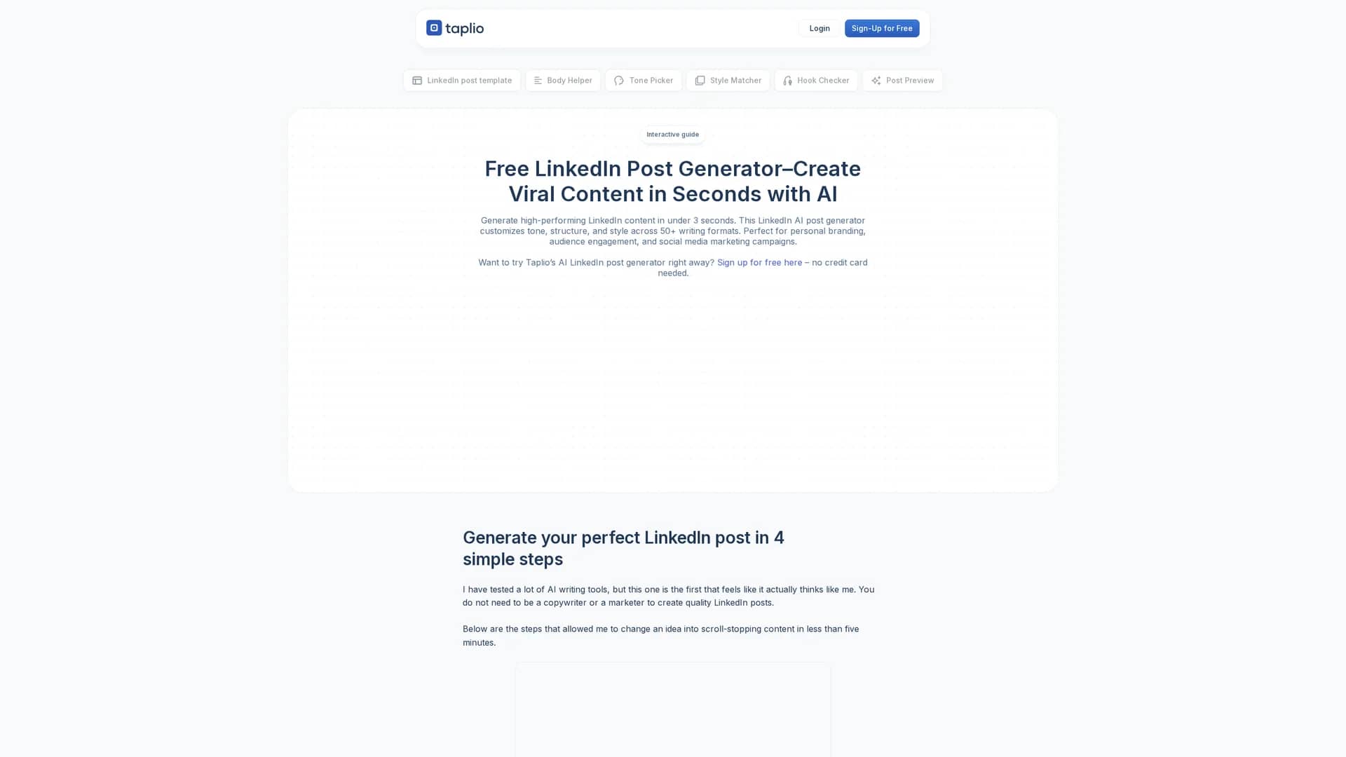 viral-post-generator homepage
