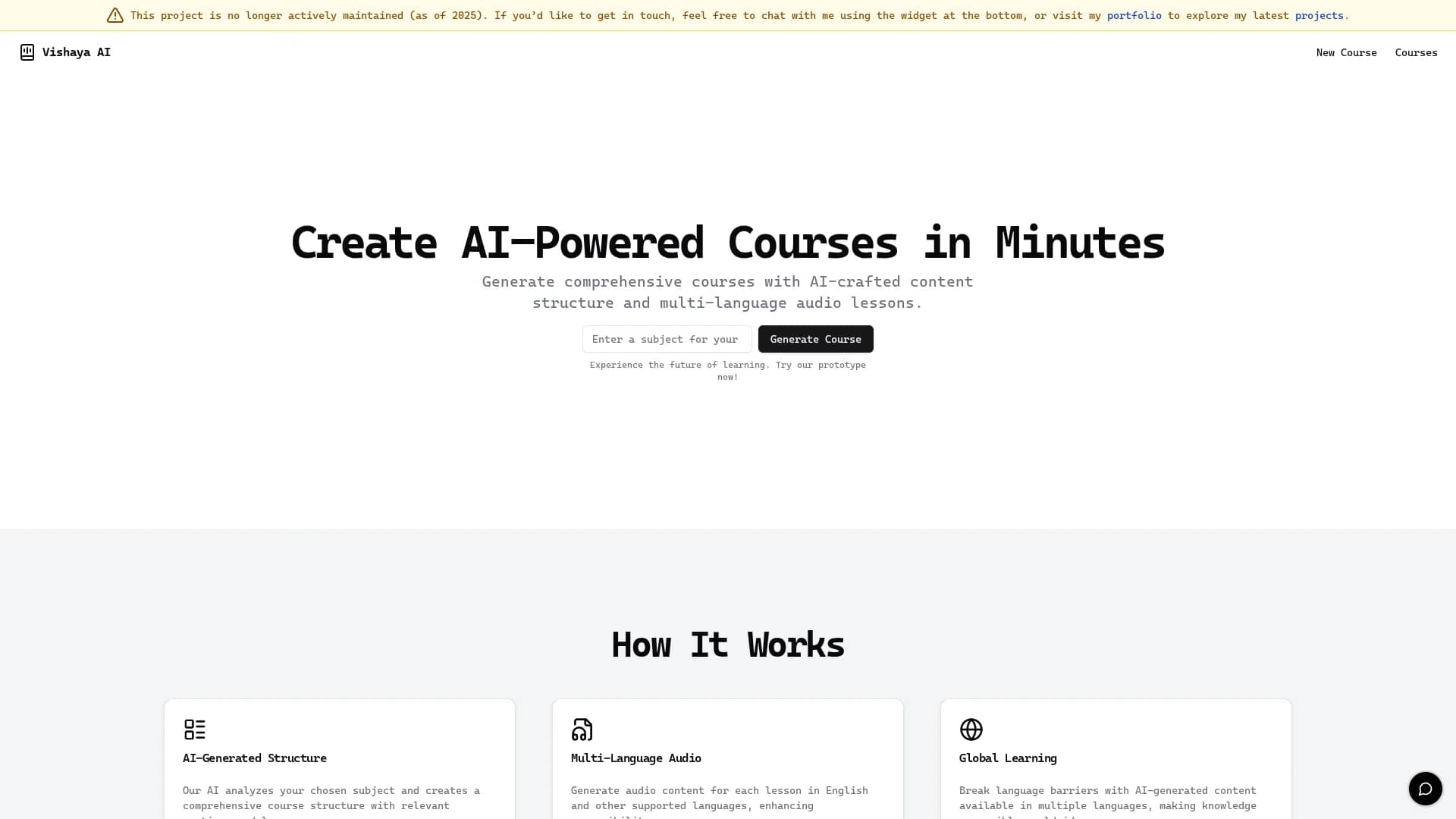 vishaya-ai homepage