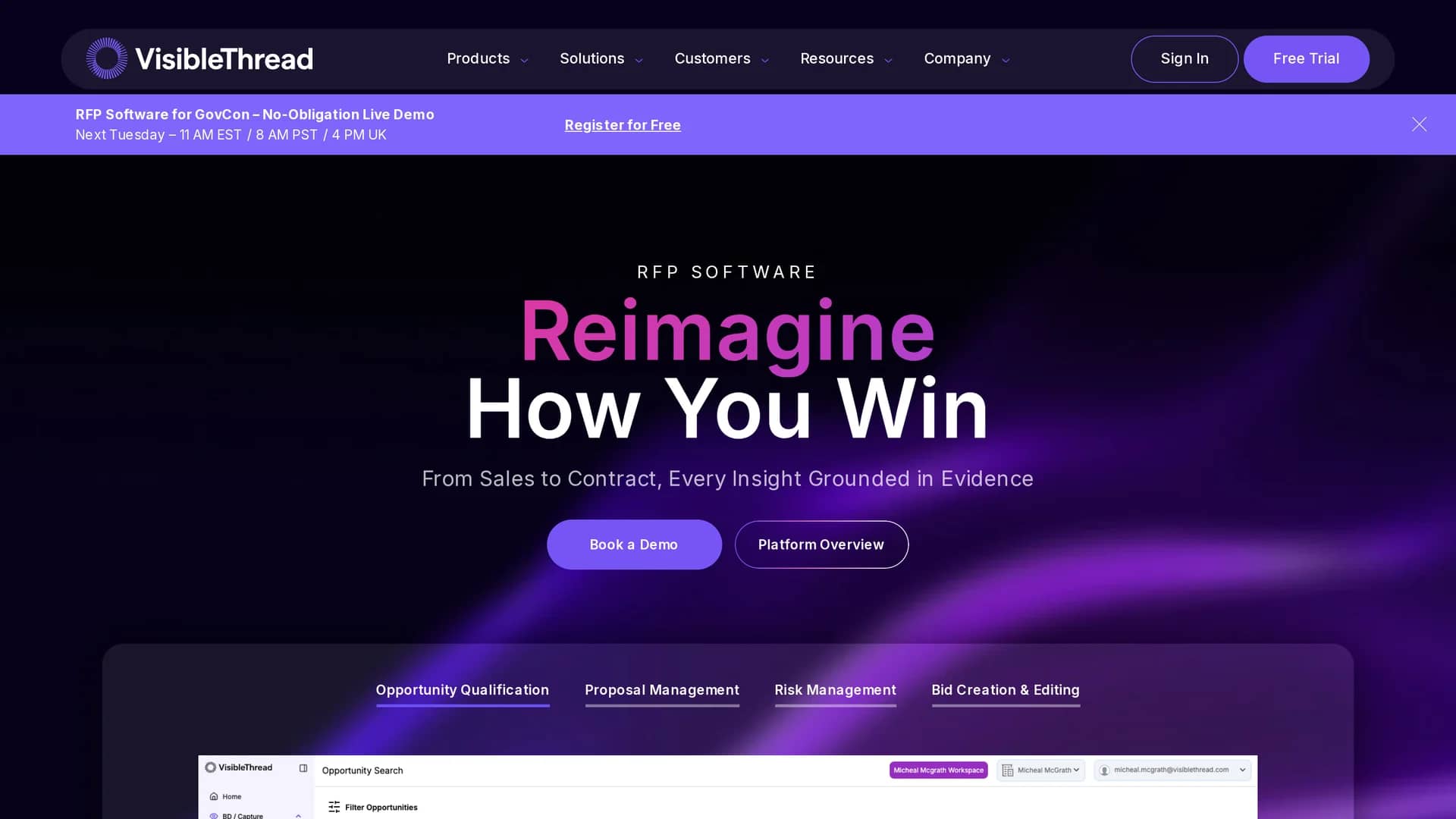 visiblethread-com homepage