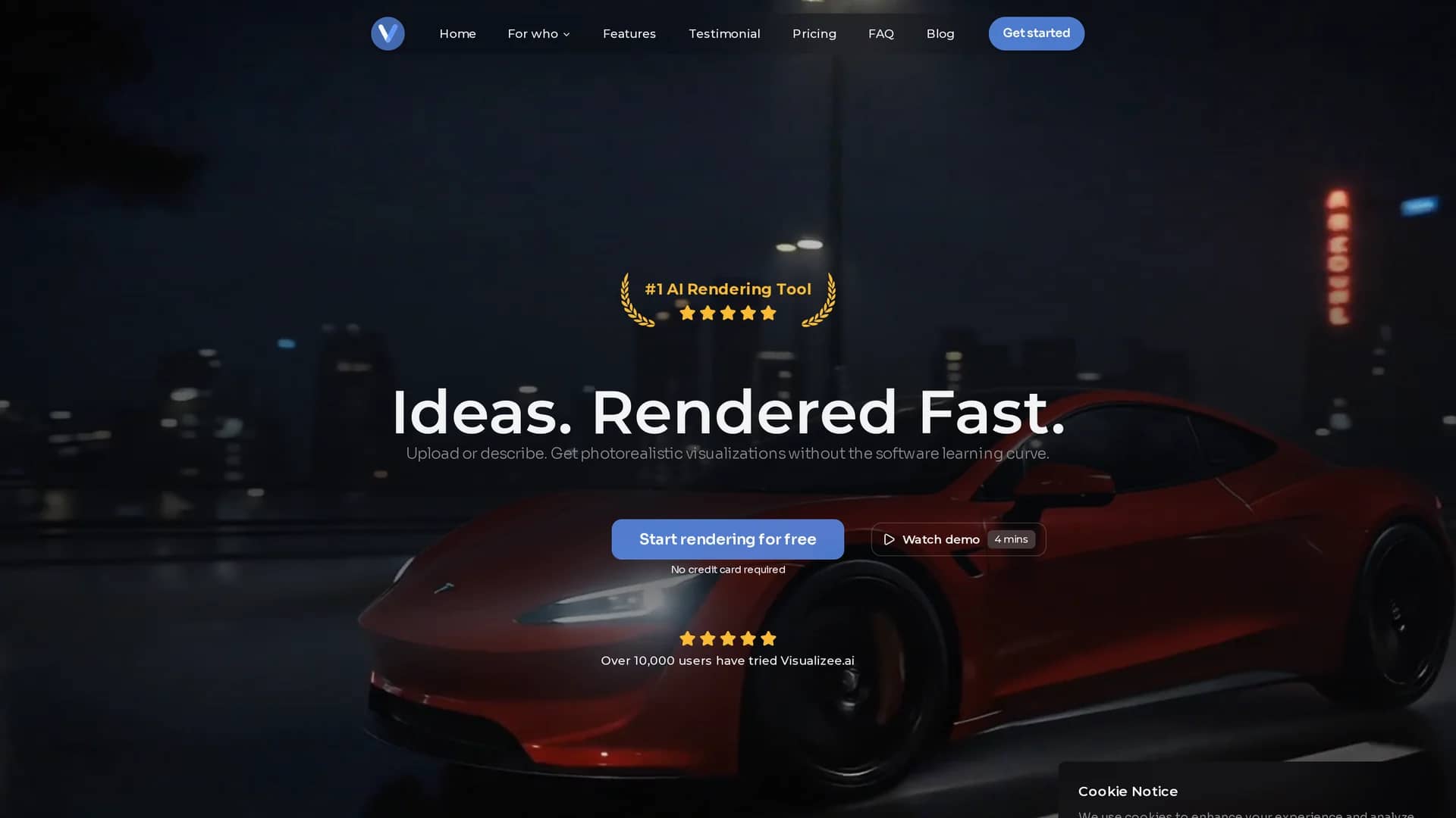 visualizee-ai homepage