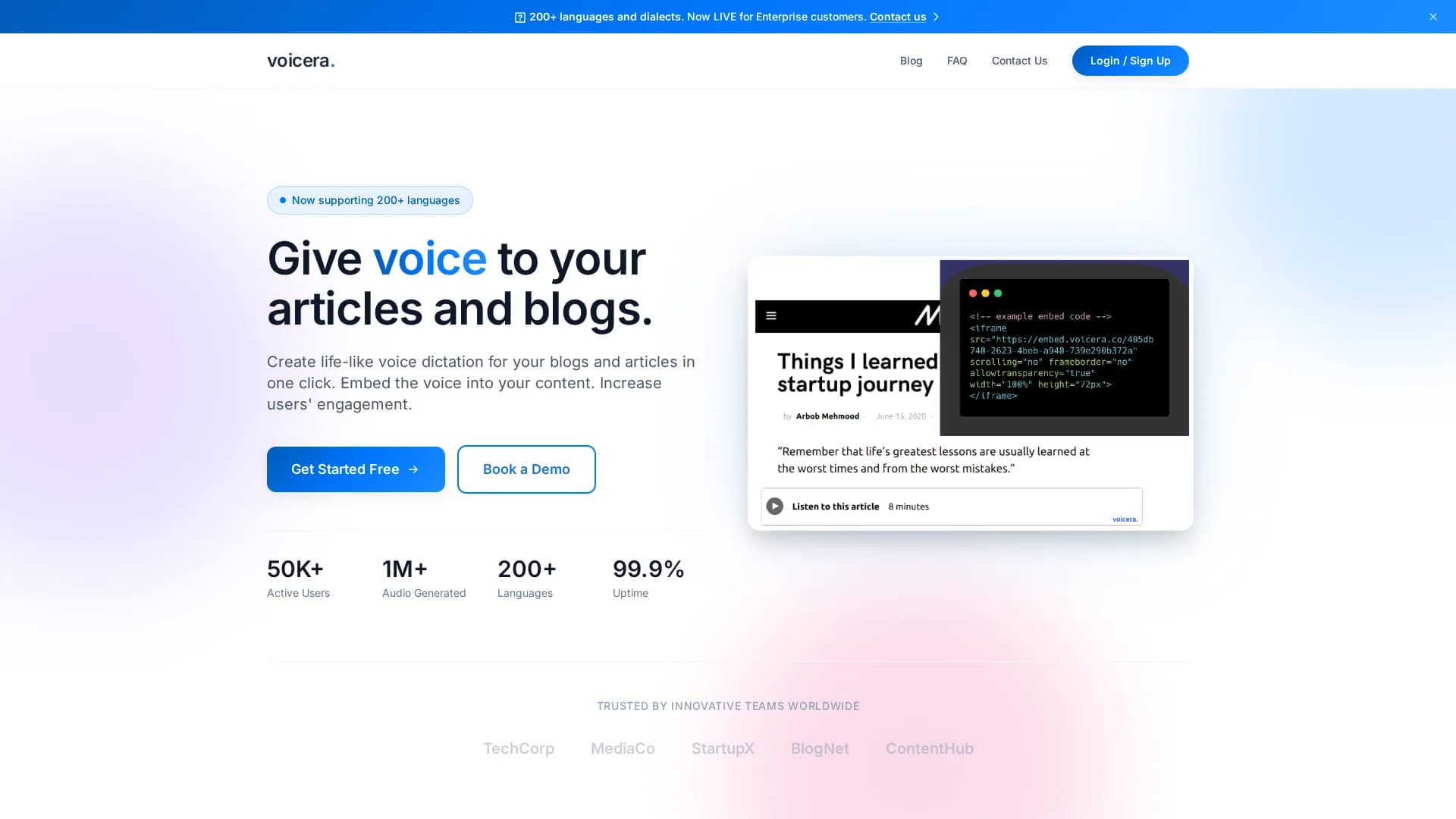 voicera homepage
