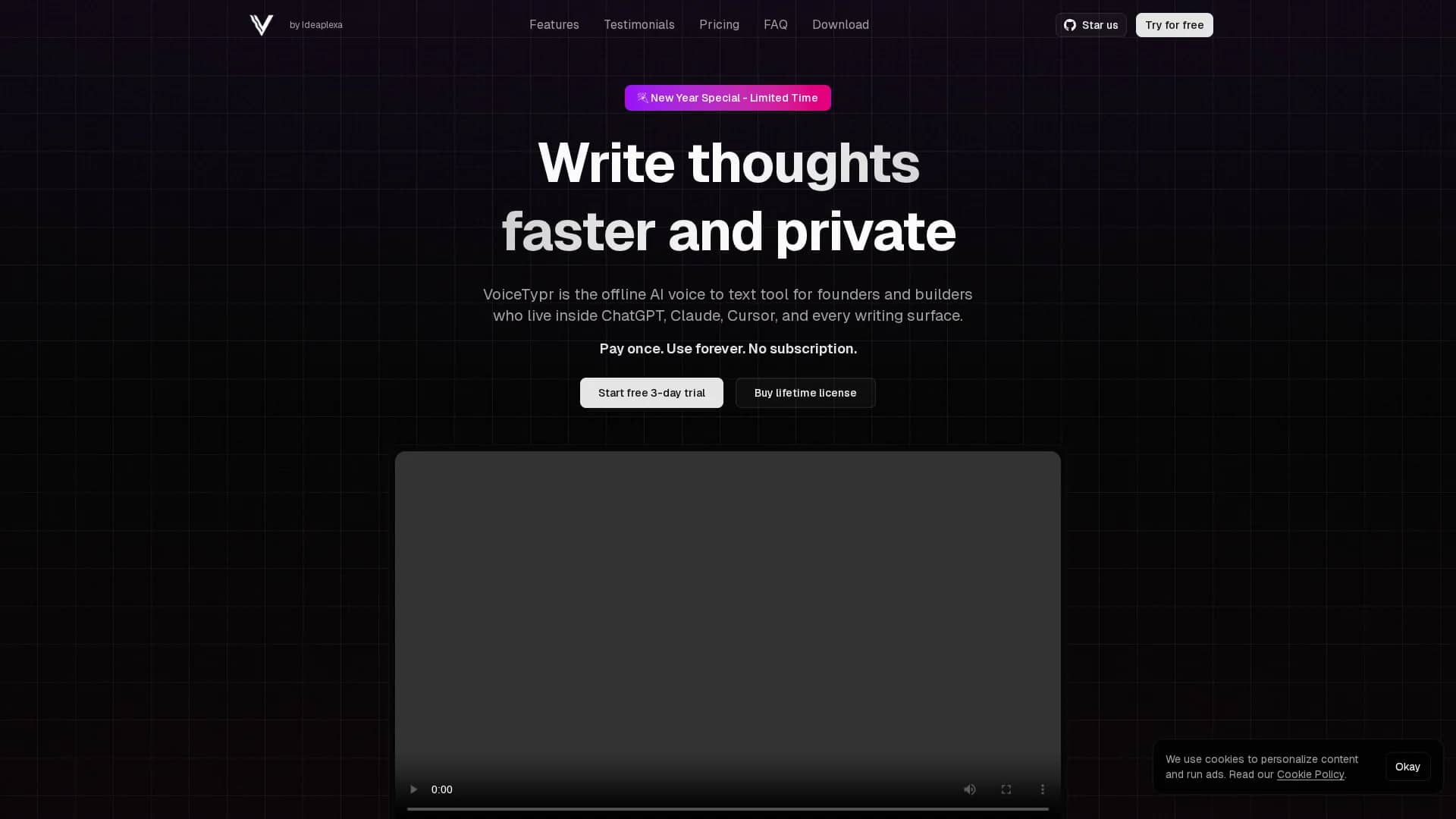 voicetypr homepage