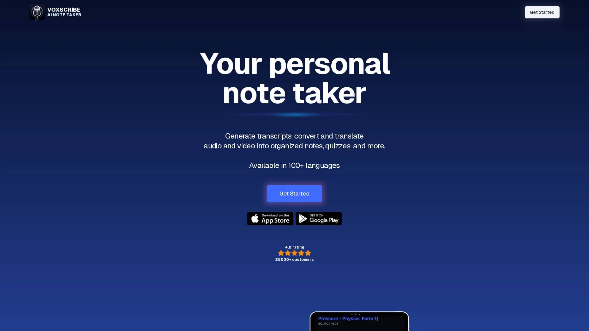 voxscribe homepage