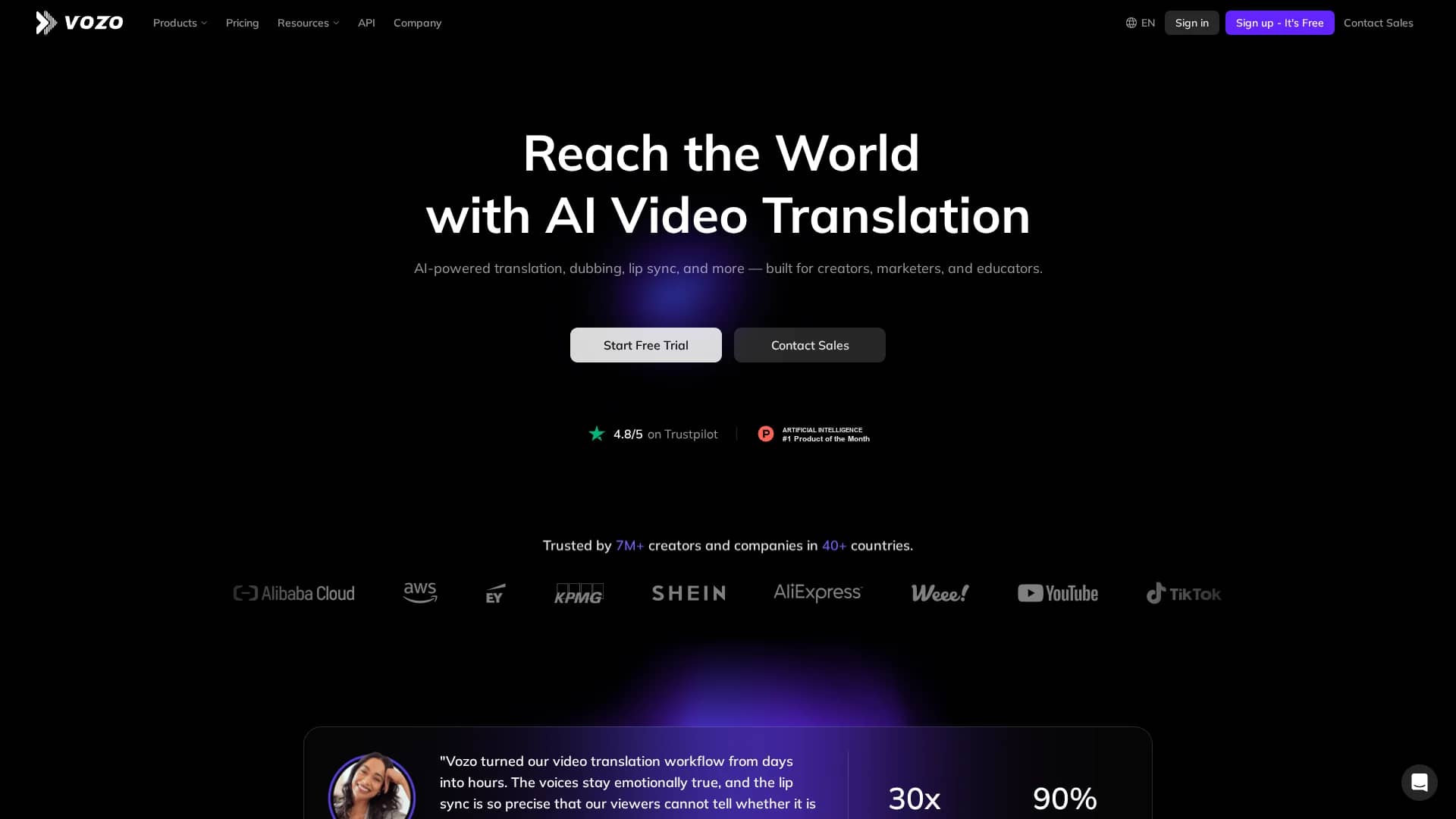 vozo-ai homepage