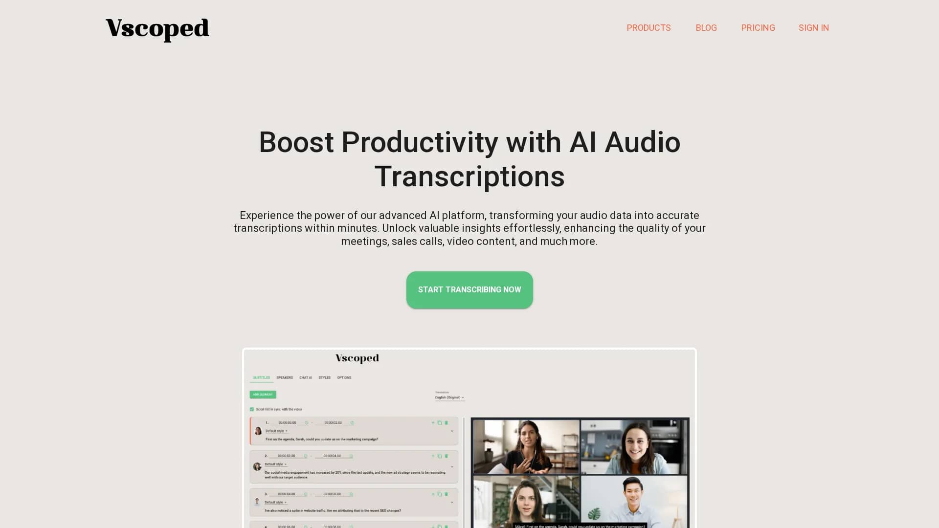 vscoped homepage