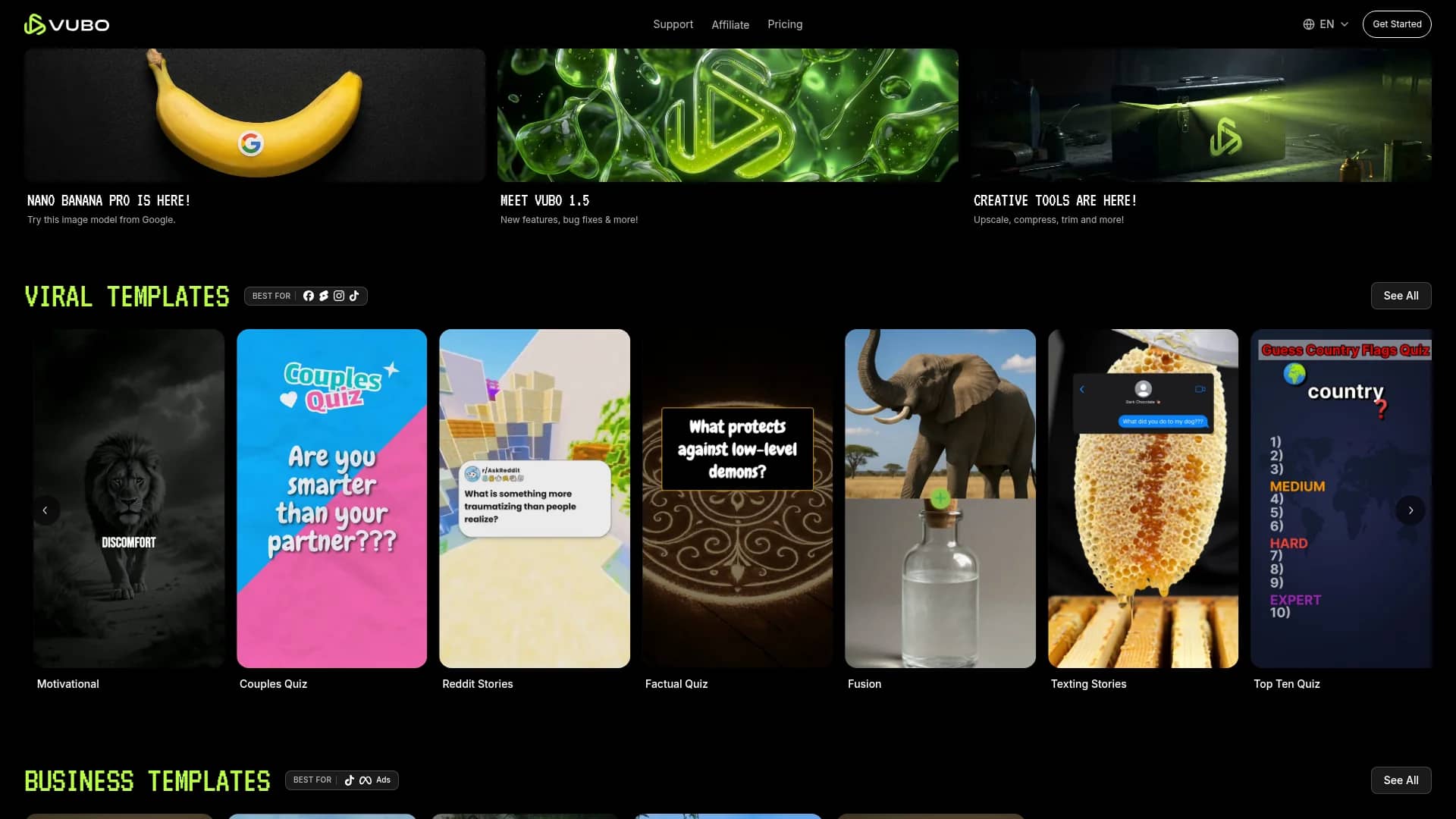 vubo homepage