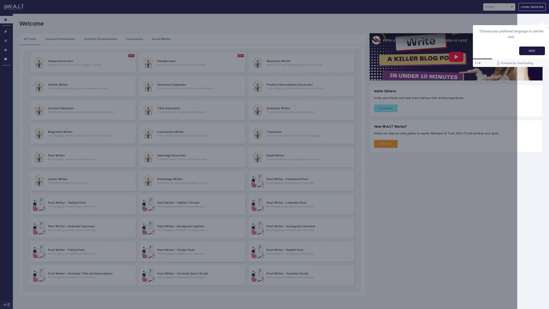w-a-i-t-webuters-ai-tools homepage