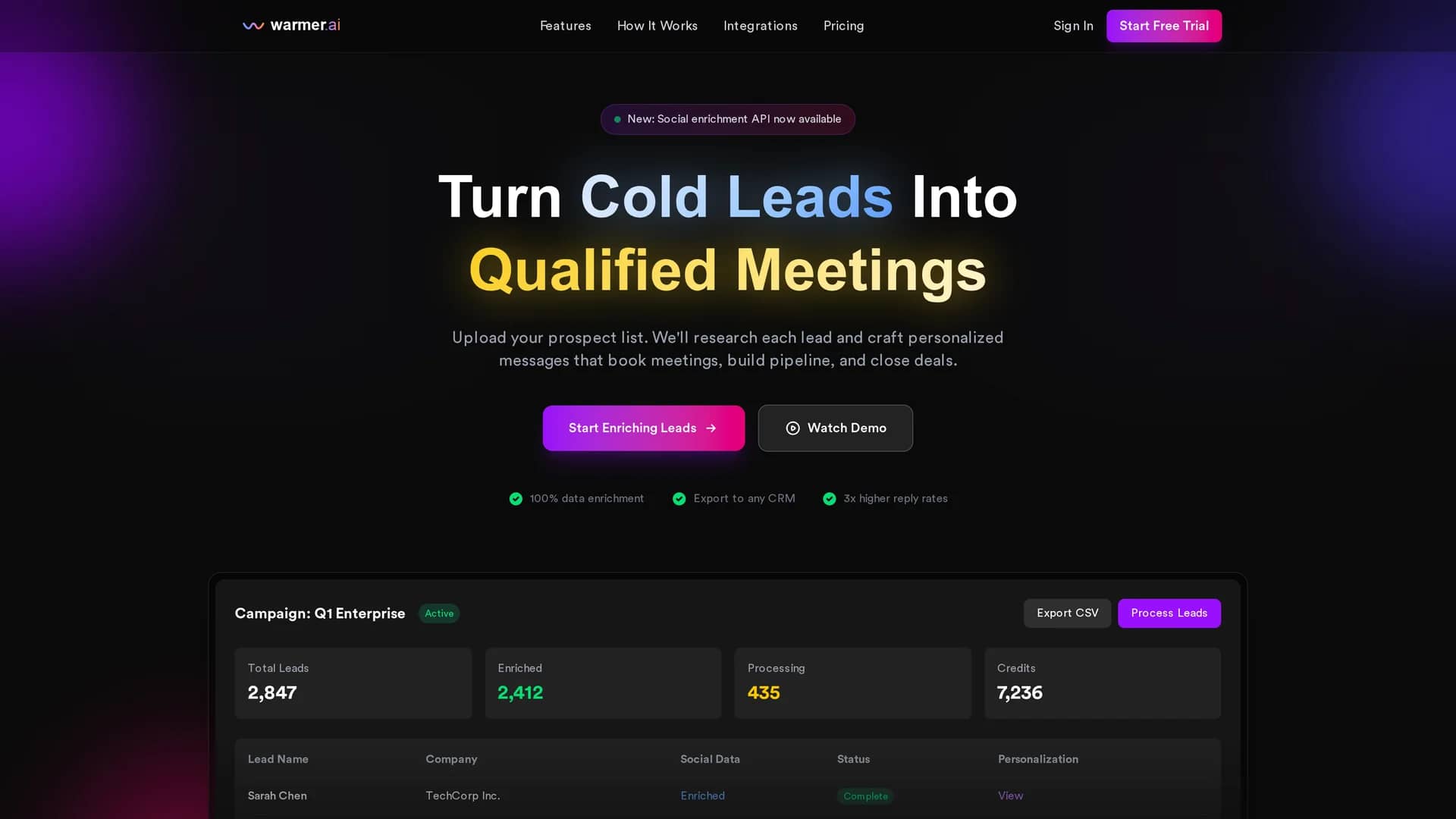 warmer-ai homepage
