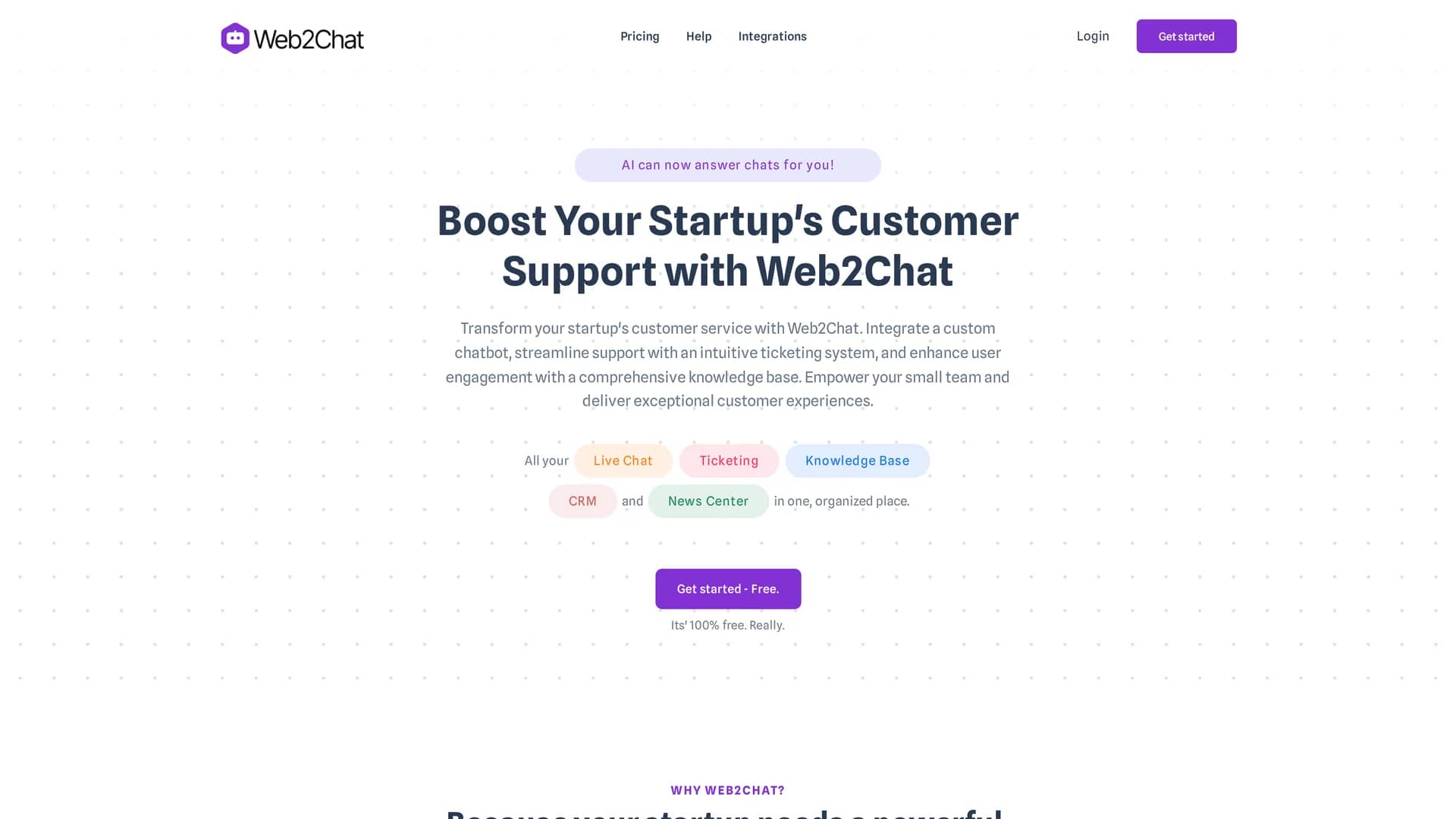web2chat homepage