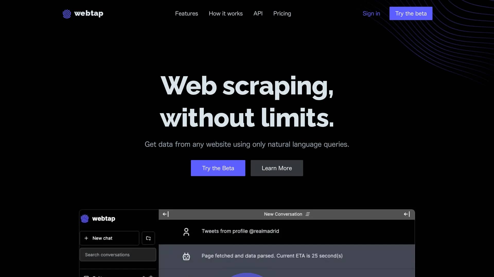 webtap homepage