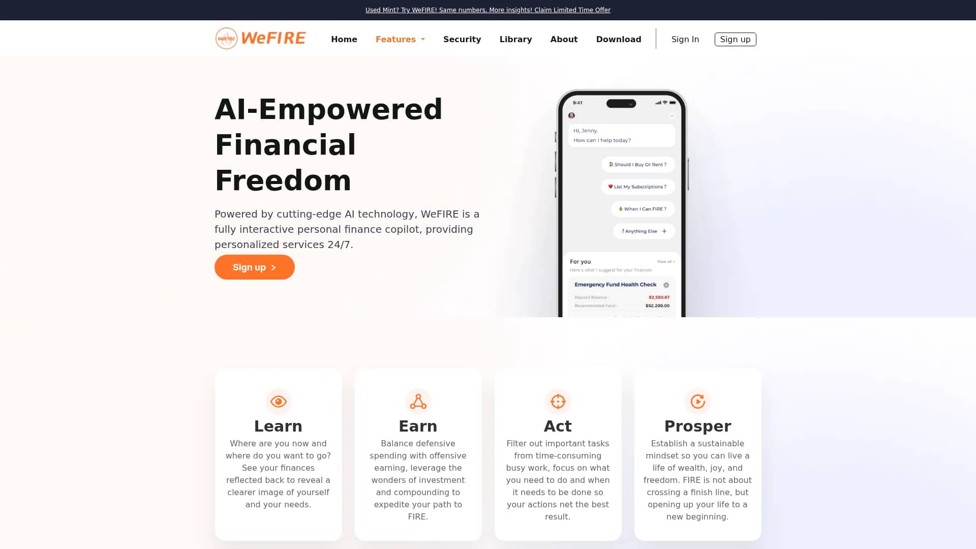 wefire homepage