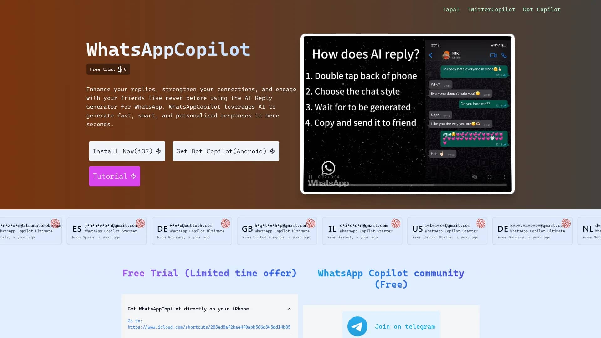 whatsappcopilot homepage