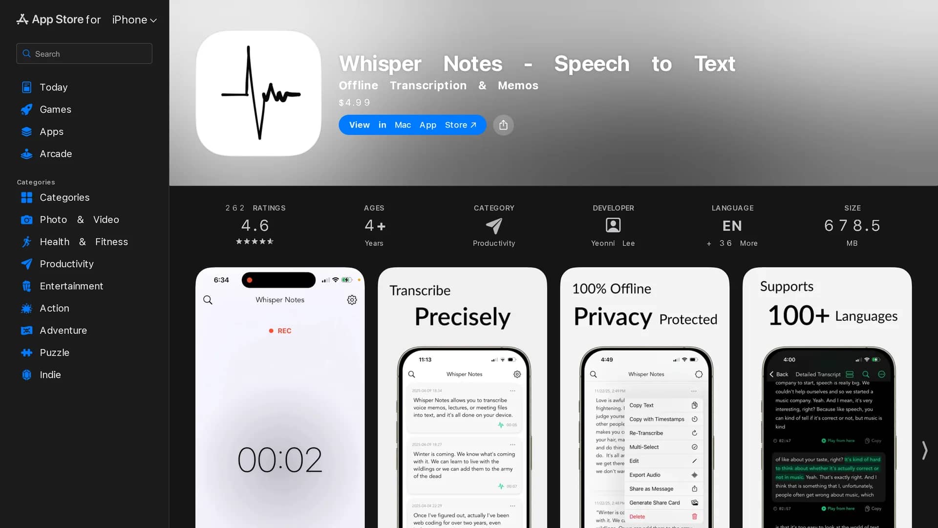 whisper-notes homepage