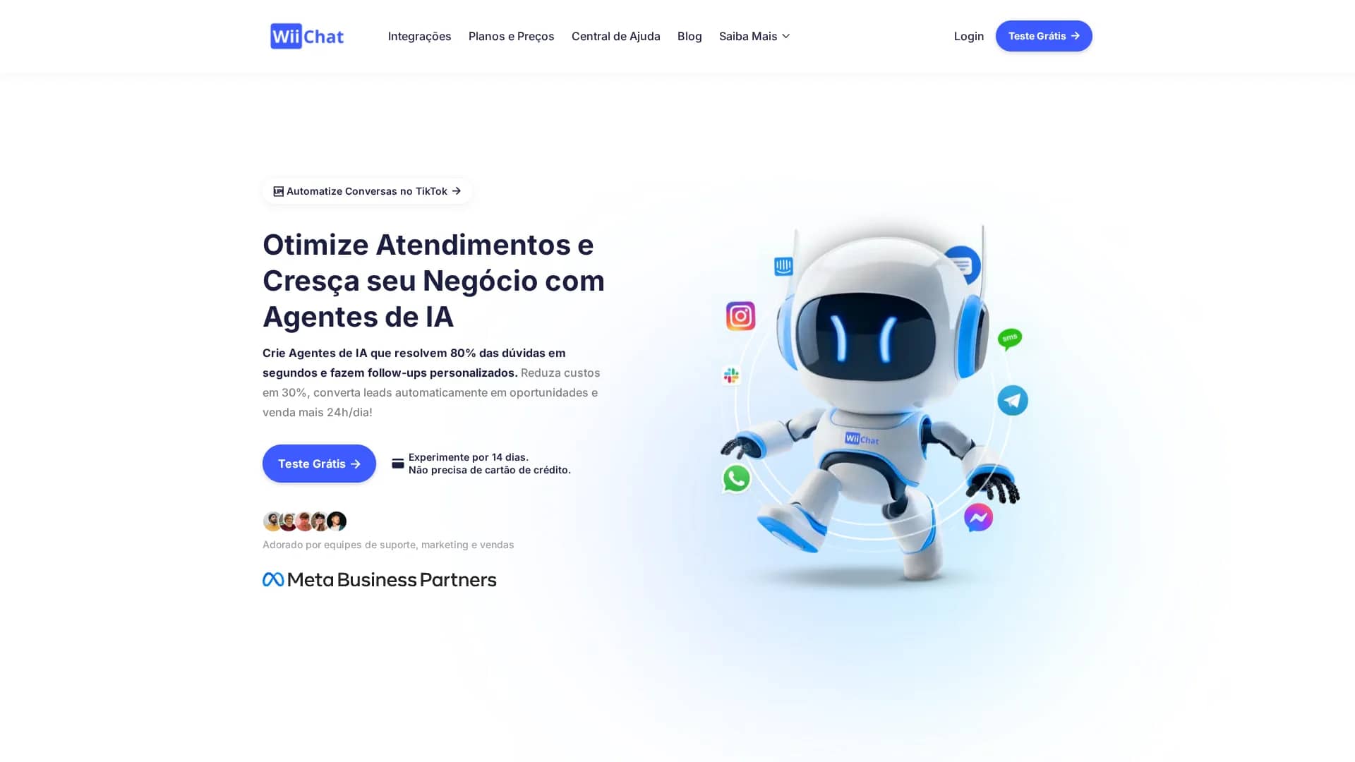 wiichat-ai-chatbot homepage