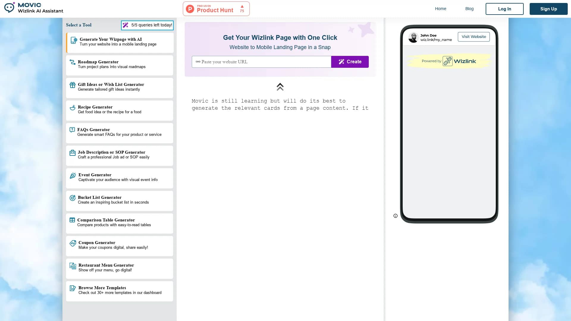 wizlink-ai homepage