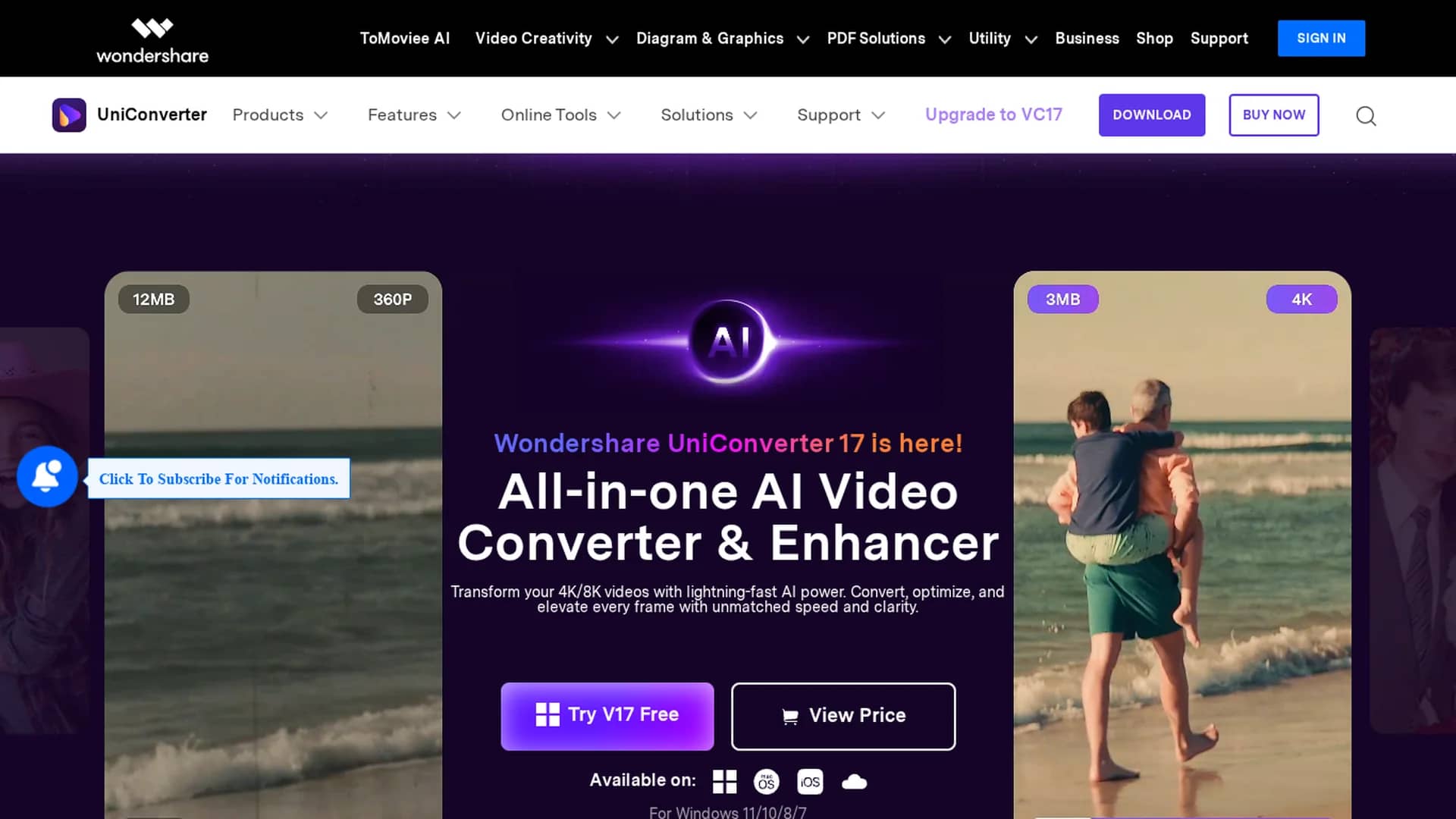 wondershare-uniconverter homepage